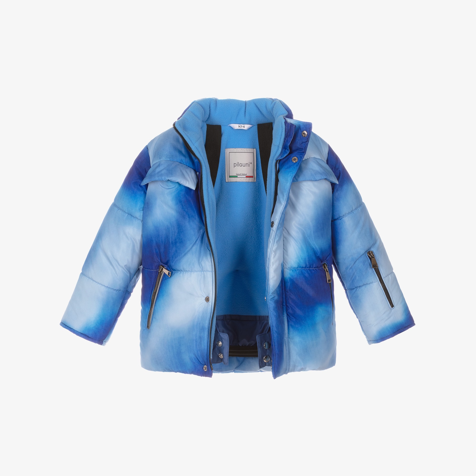 Boys Blue Tie-Dye Technical Ski Jacket - View 4