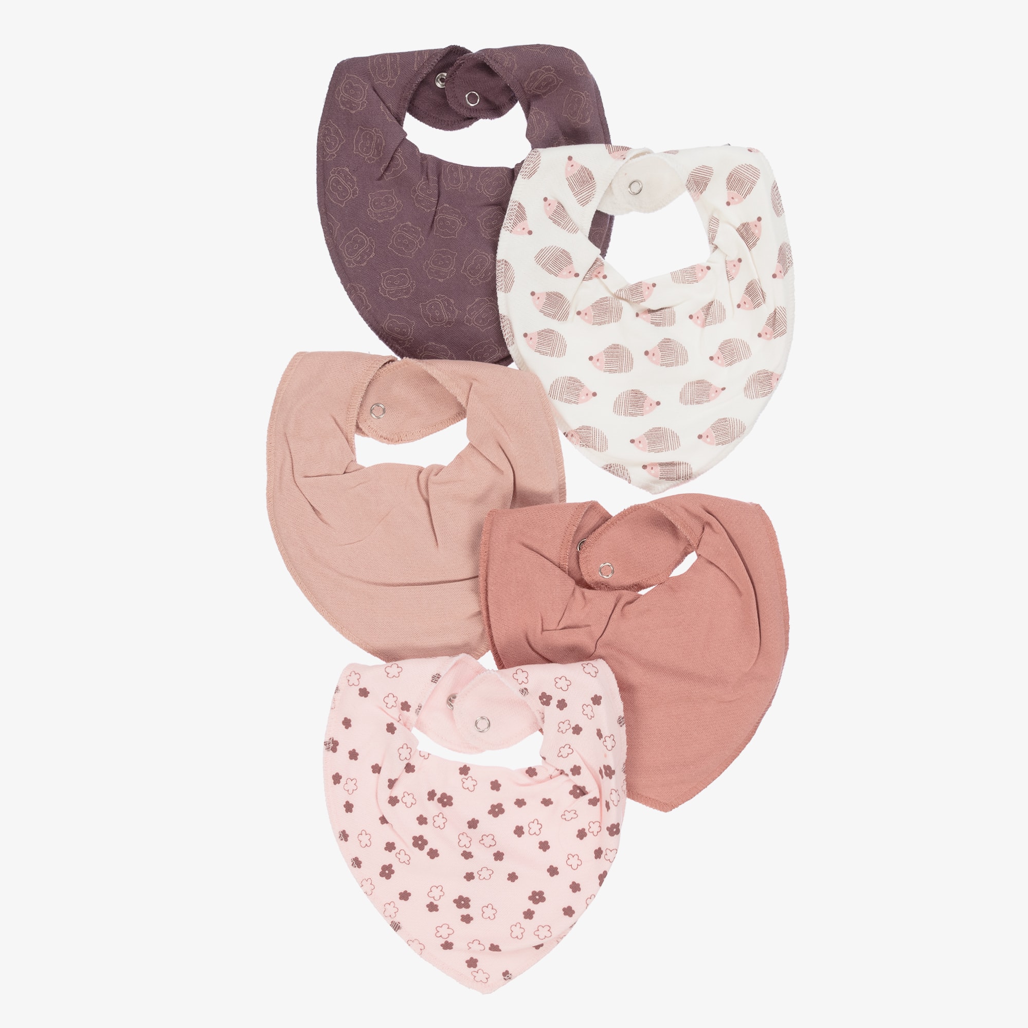 Blue Organic Cotton Baby Bandana Bibs (5 Pack) - View 1