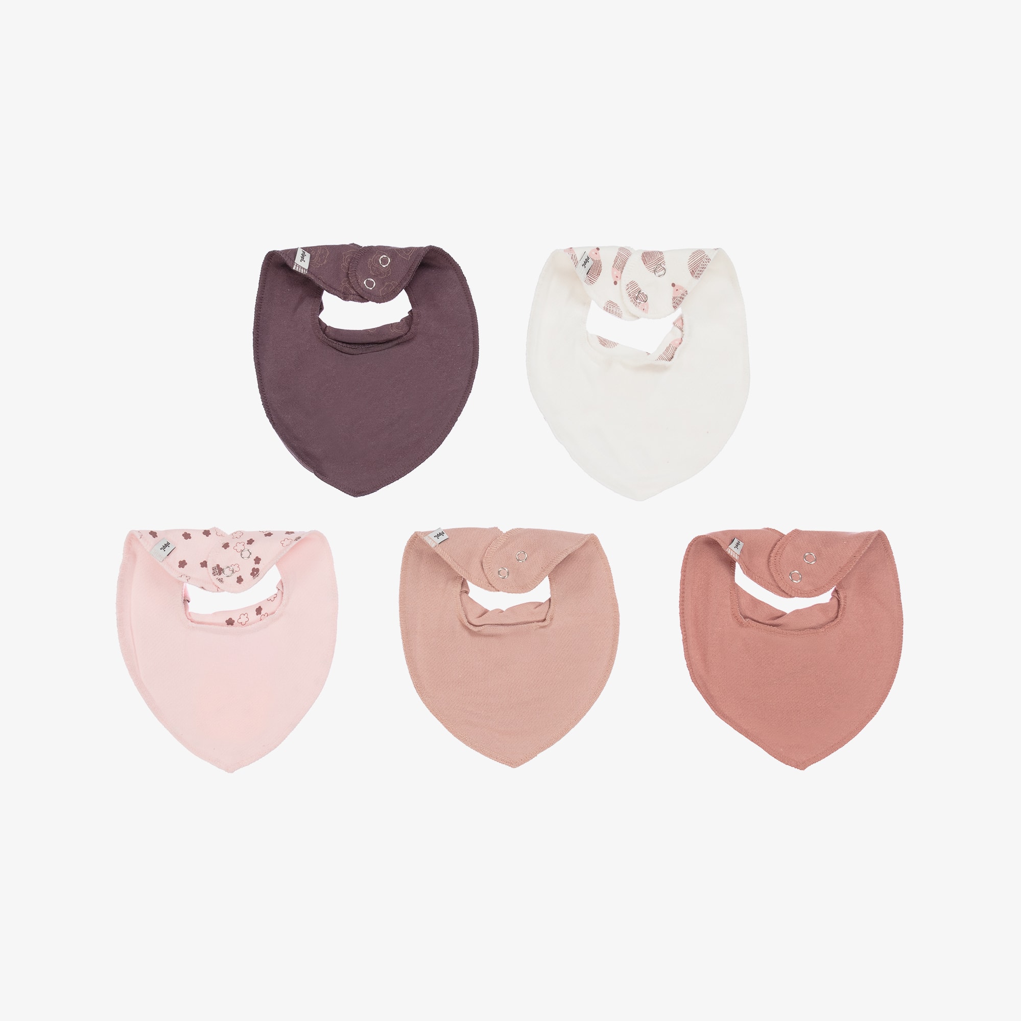 Blue Organic Cotton Baby Bandana Bibs (5 Pack) - View 3