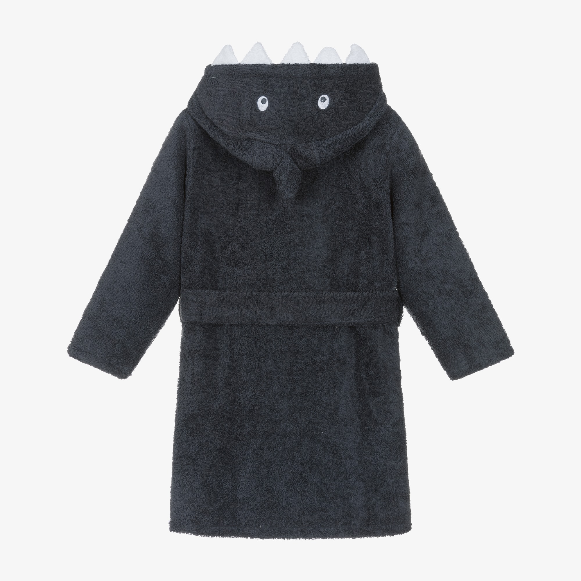Dark Blue Cotton Towelling Shark Bathrobe - View 3