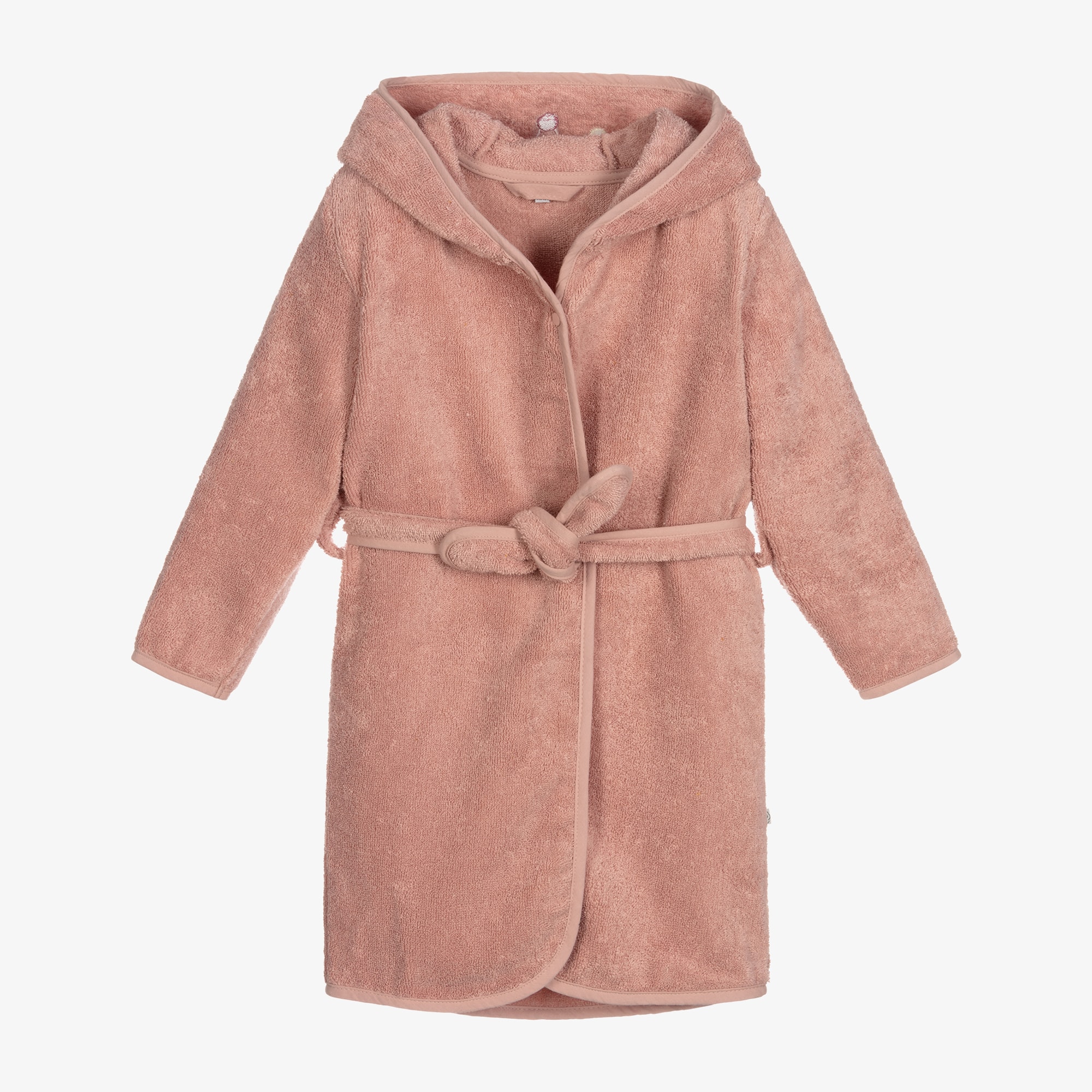 Pink Organic Cotton Towelling Bathrobe - View 2