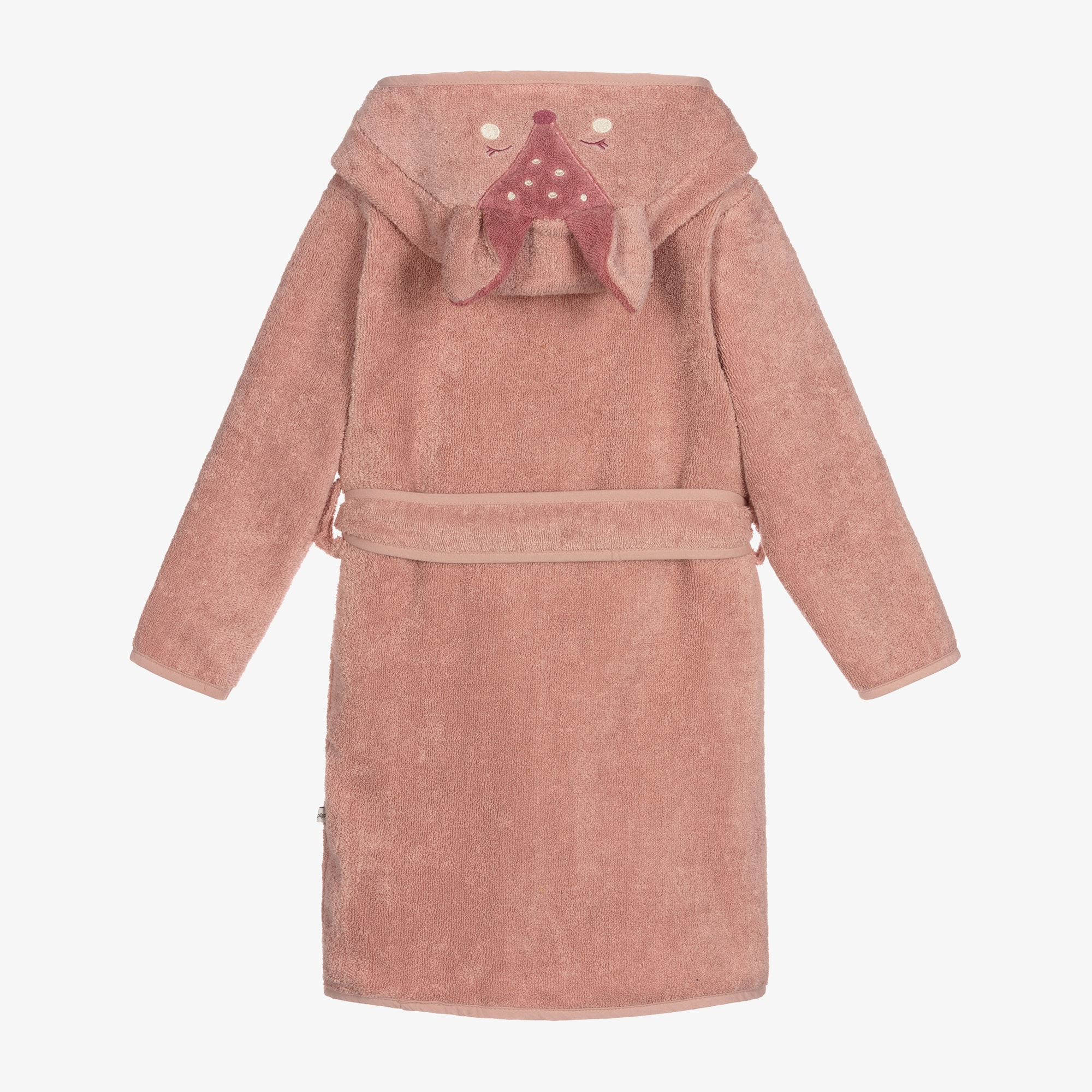 Pink Organic Cotton Towelling Bathrobe - View 3