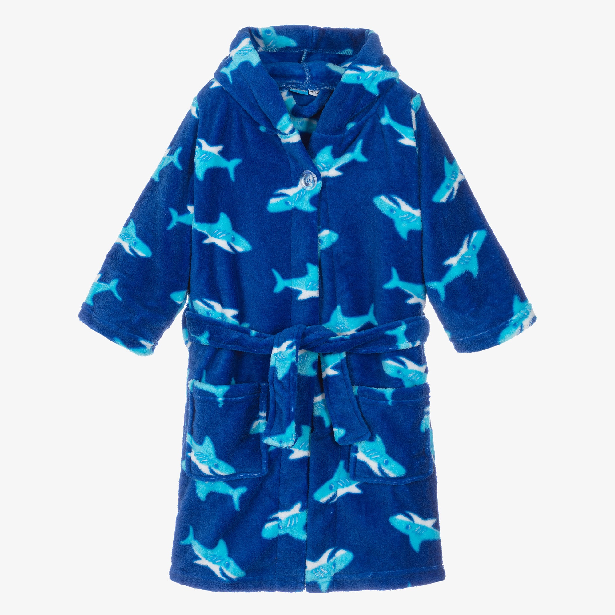 Blue Football Fleece Dressing Gown - View 1