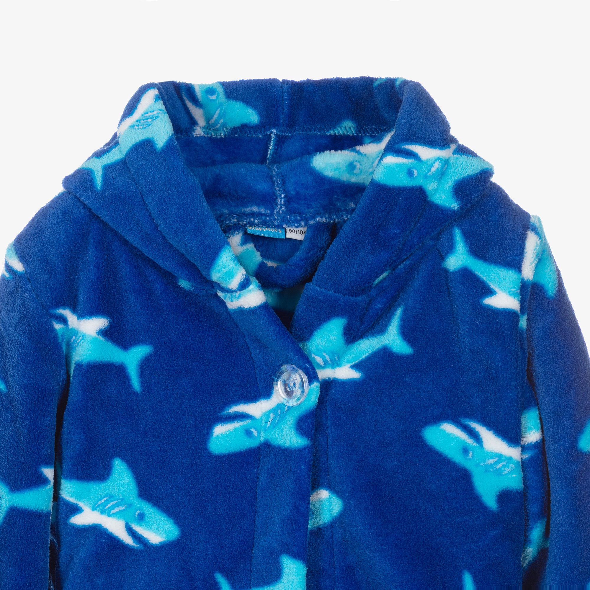 Blue Football Fleece Dressing Gown - View 4