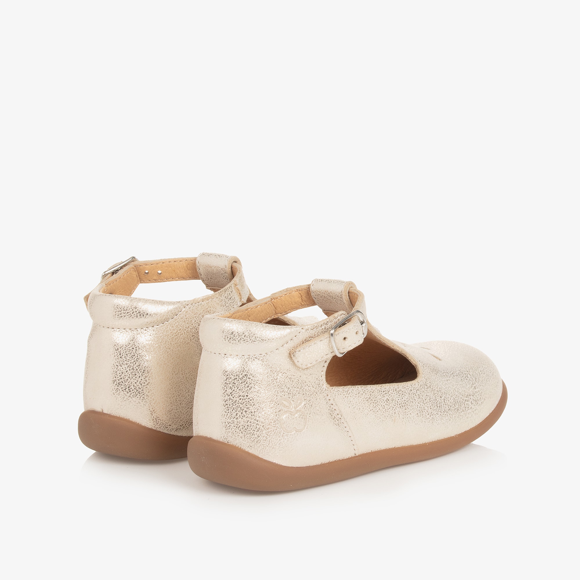 Girls White Leather First Walker Shoes - View 3