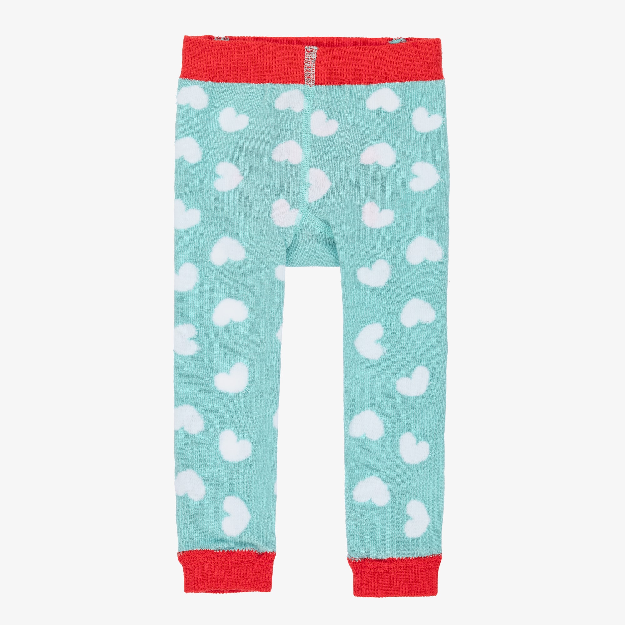 Girls Blue Cotton Leggings - View 2