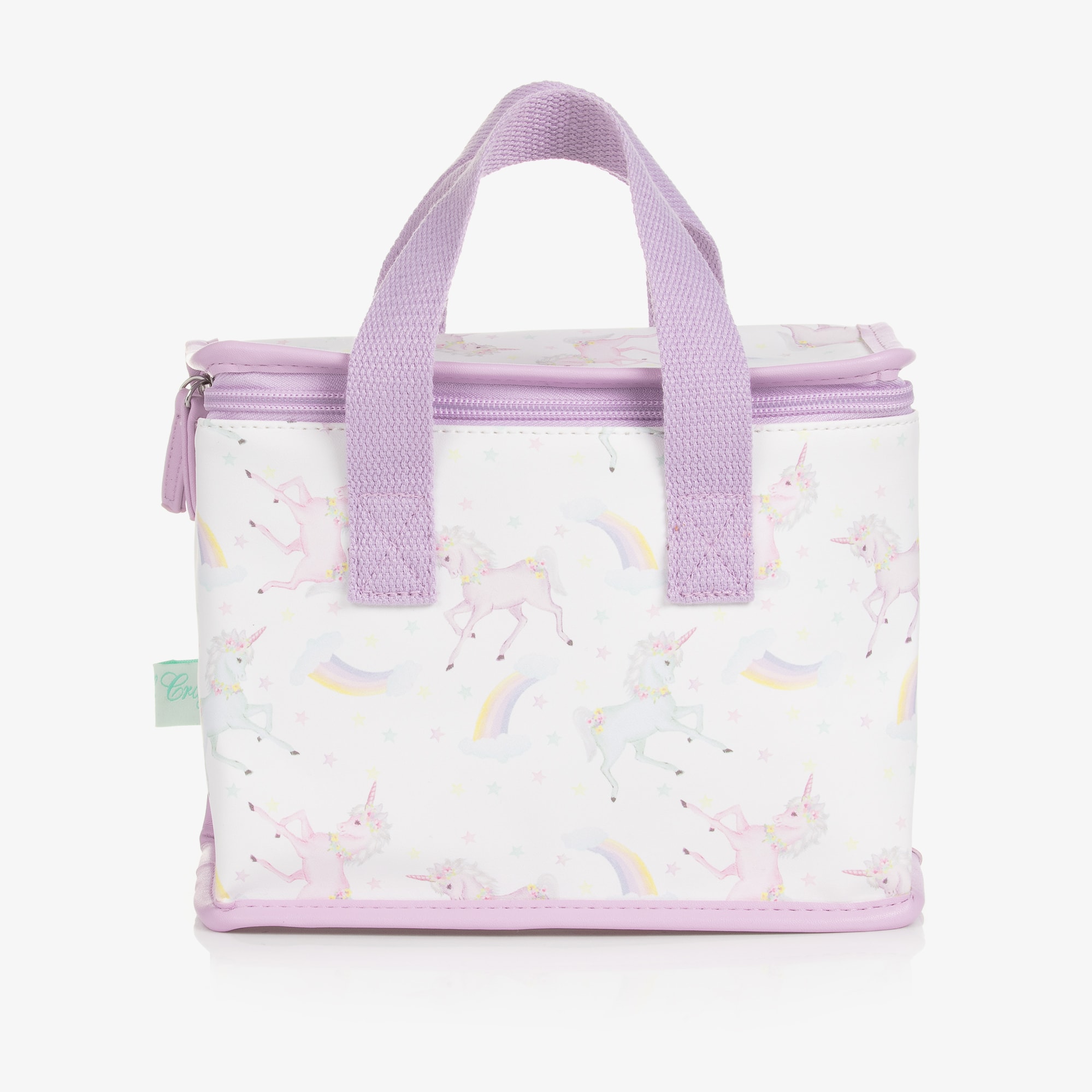 Girls White & Purple Unicorn Lunch Bag (21cm) - View 1