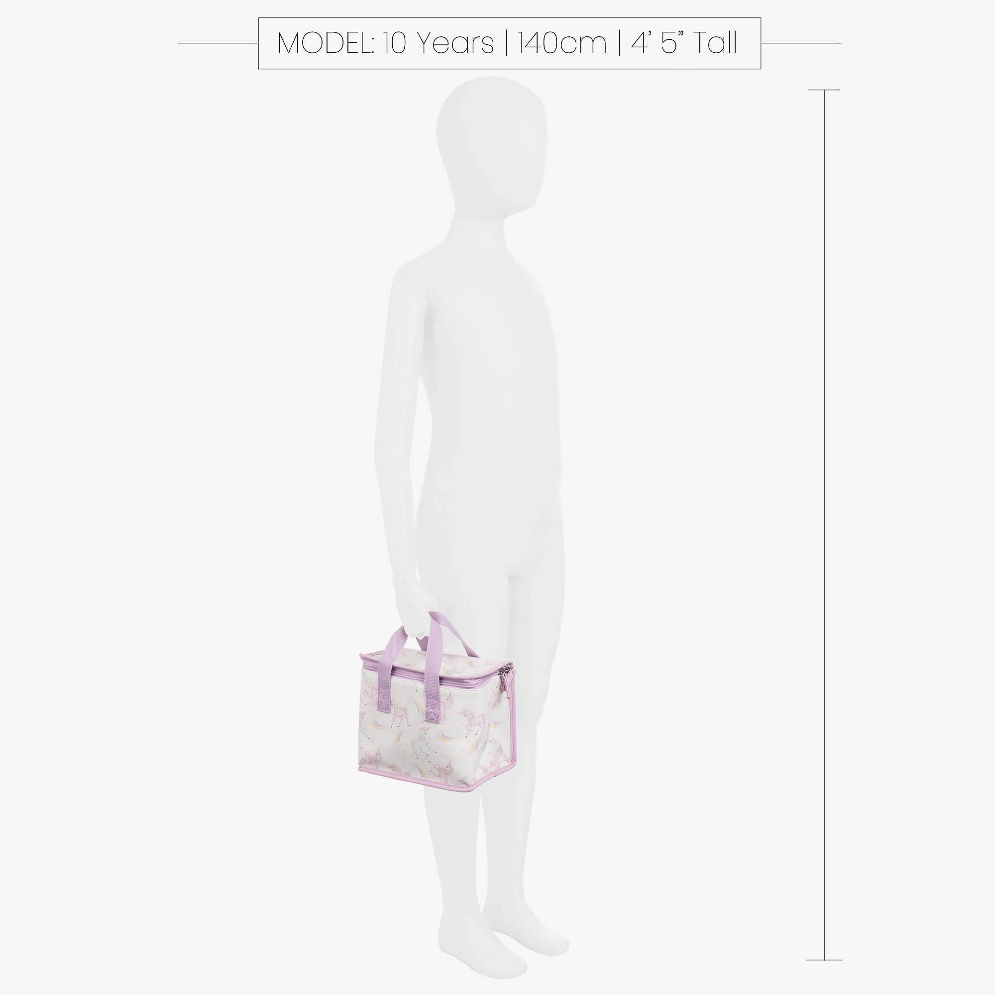 Girls White & Purple Unicorn Lunch Bag (21cm) - View 2