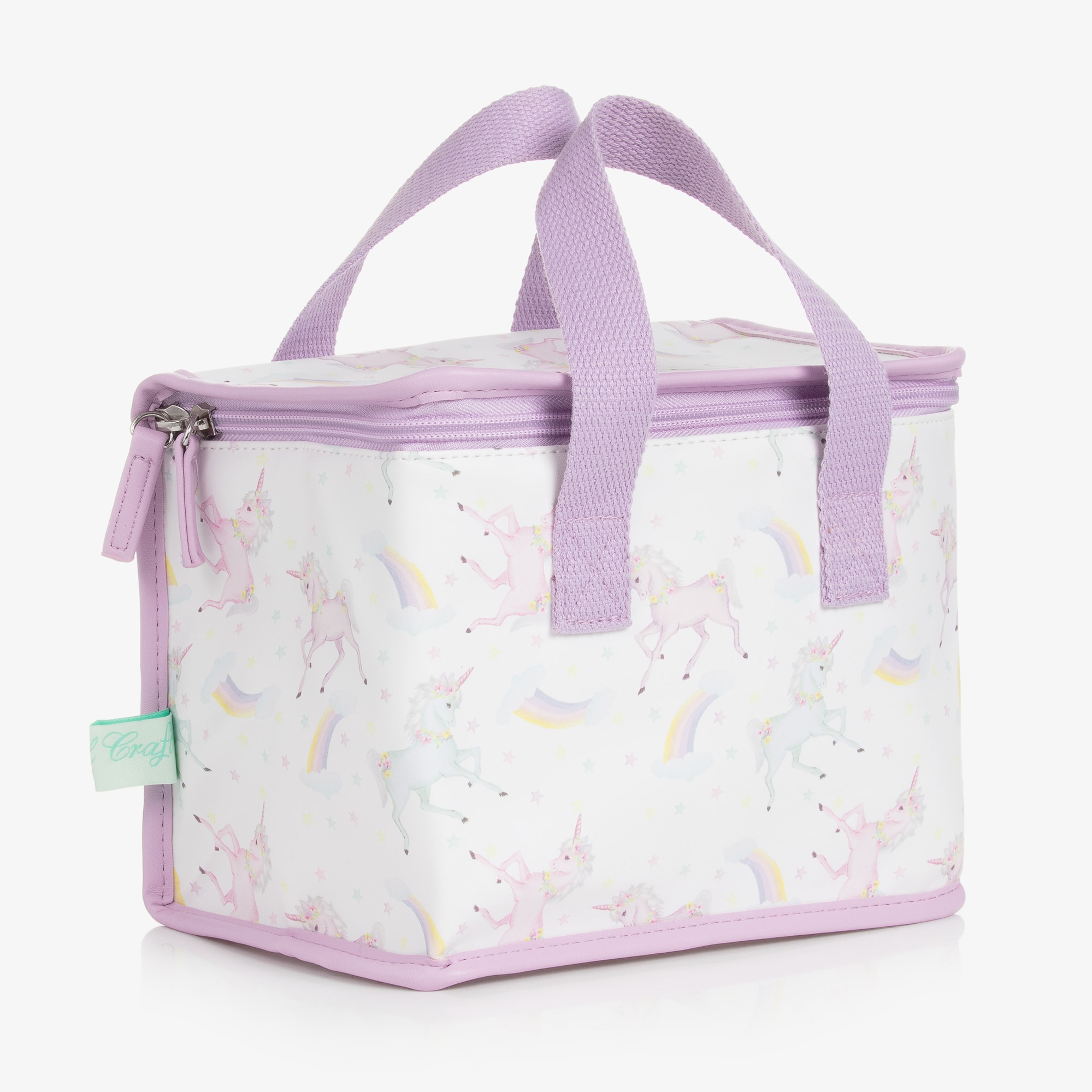 Girls White & Purple Unicorn Lunch Bag (21cm) - View 3
