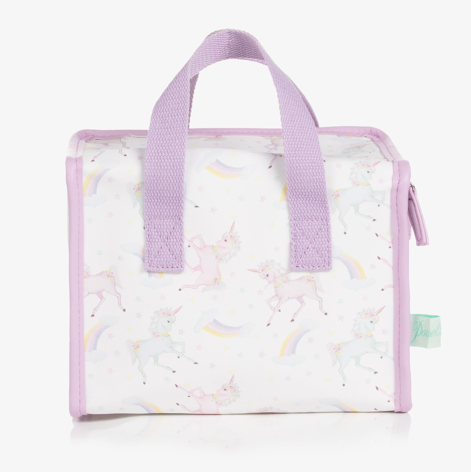 Girls White & Purple Unicorn Lunch Bag (21cm) - View 4