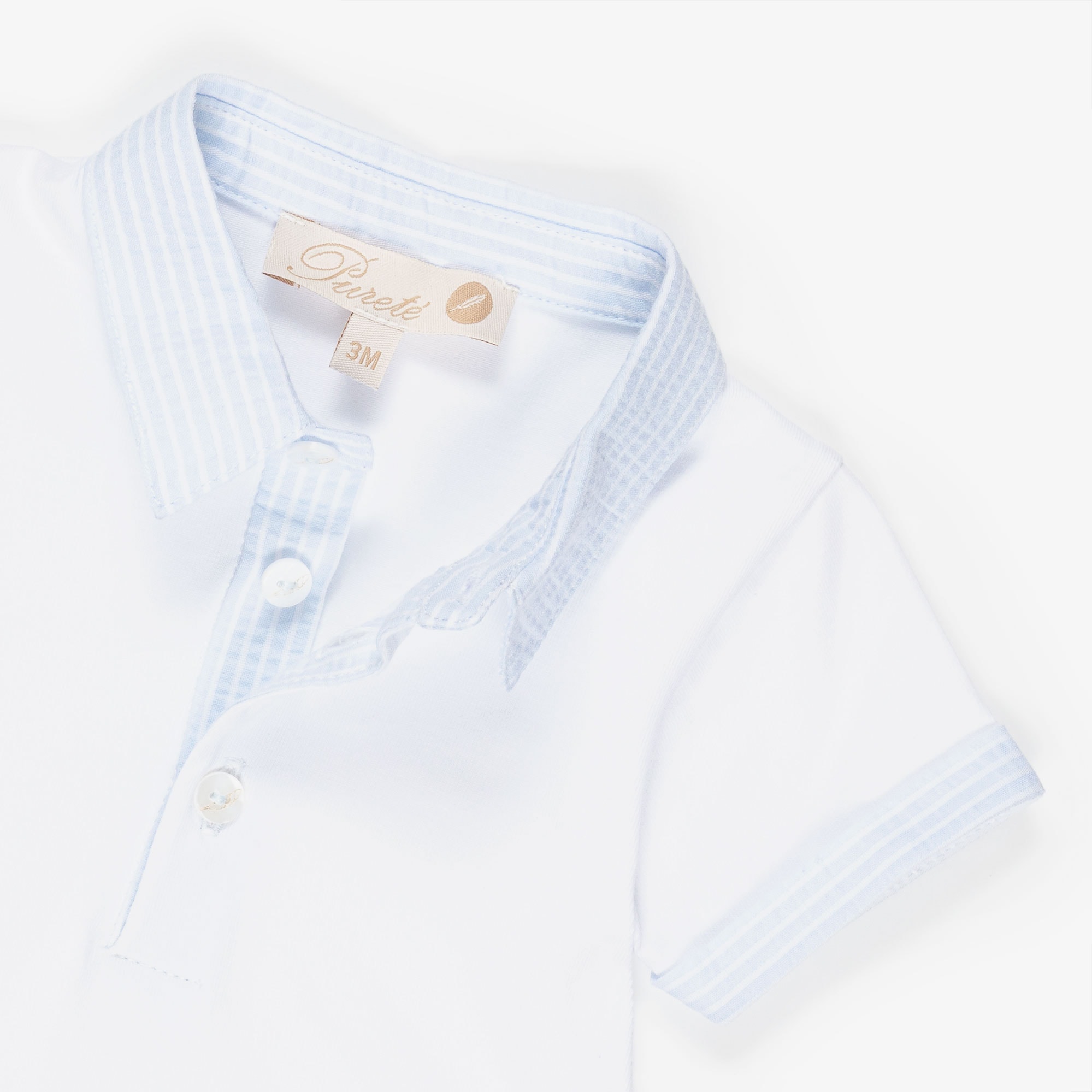 Baby Boys Pale Blue Striped Dungaree Set - View 5