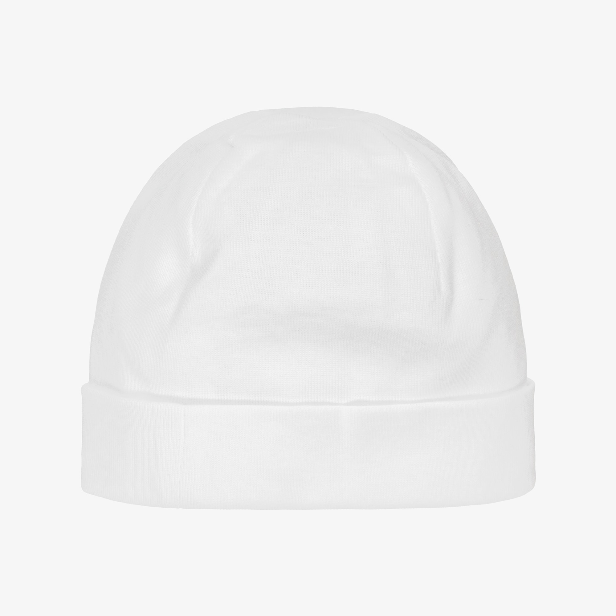 Baby Girls White & Pink Cotton Floral Layette Hat - View 2