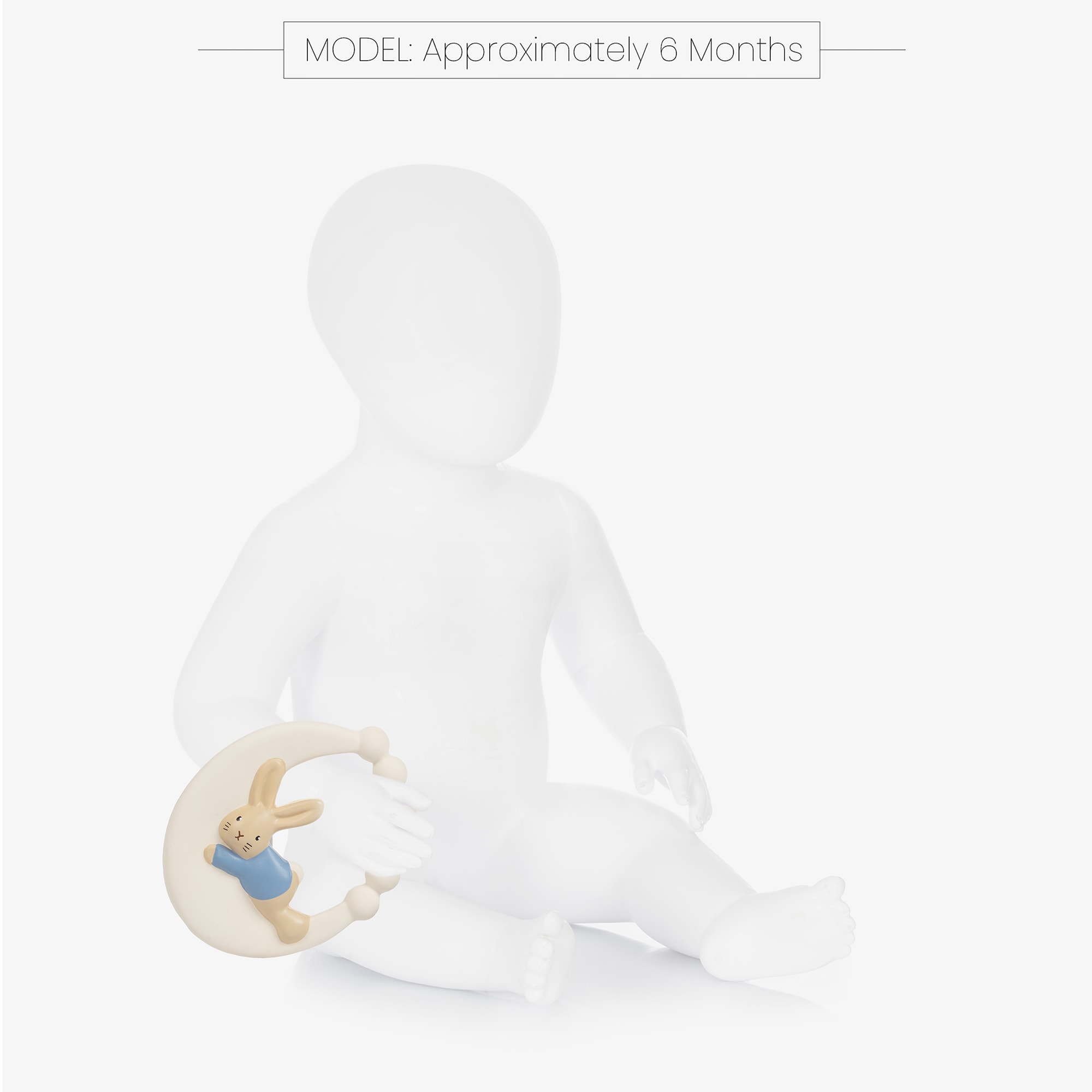 White Peter Rabbit Natural Rubber Teething Toy (12cm) - View 2