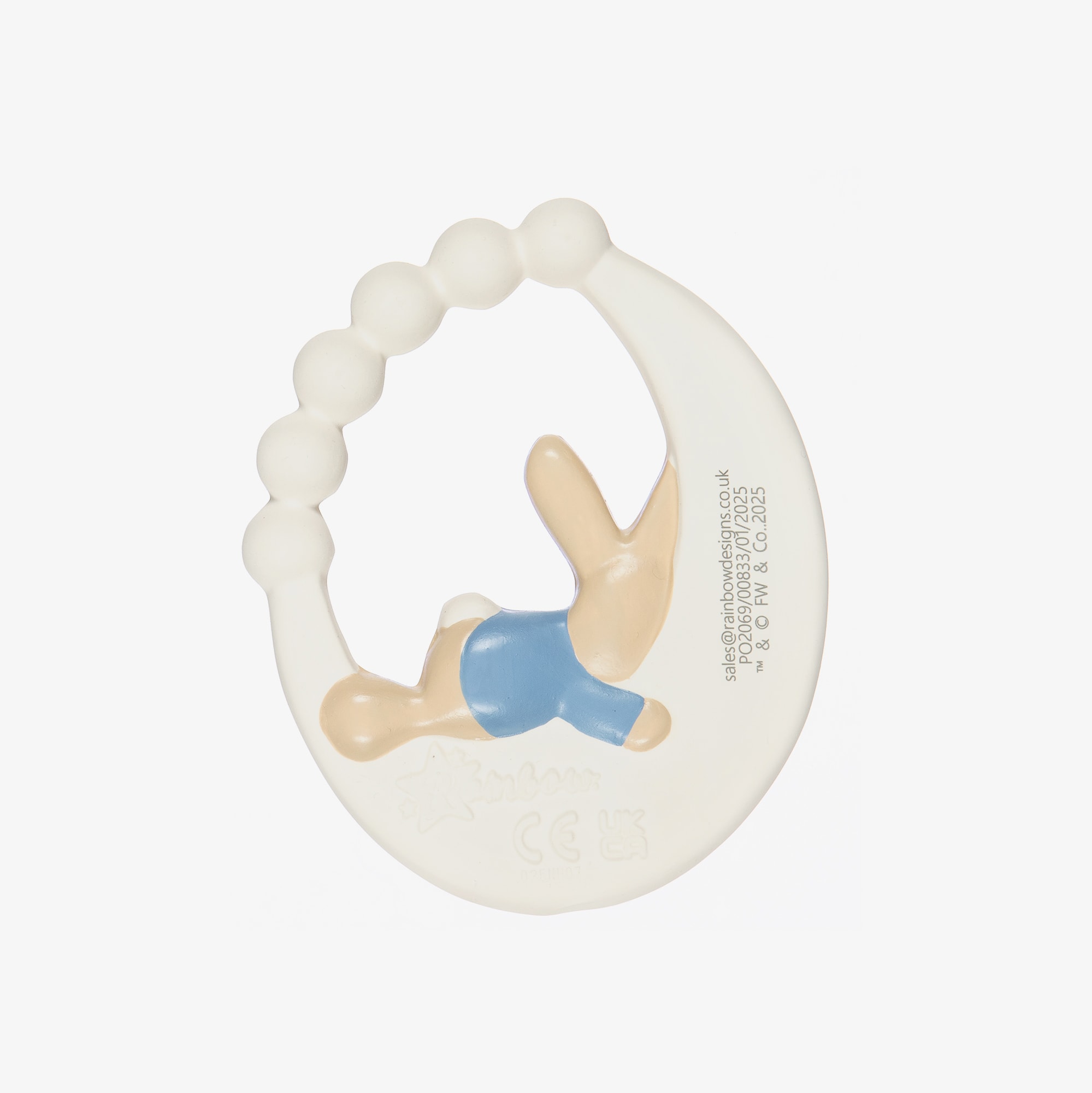 White Peter Rabbit Natural Rubber Teething Toy (12cm) - View 3