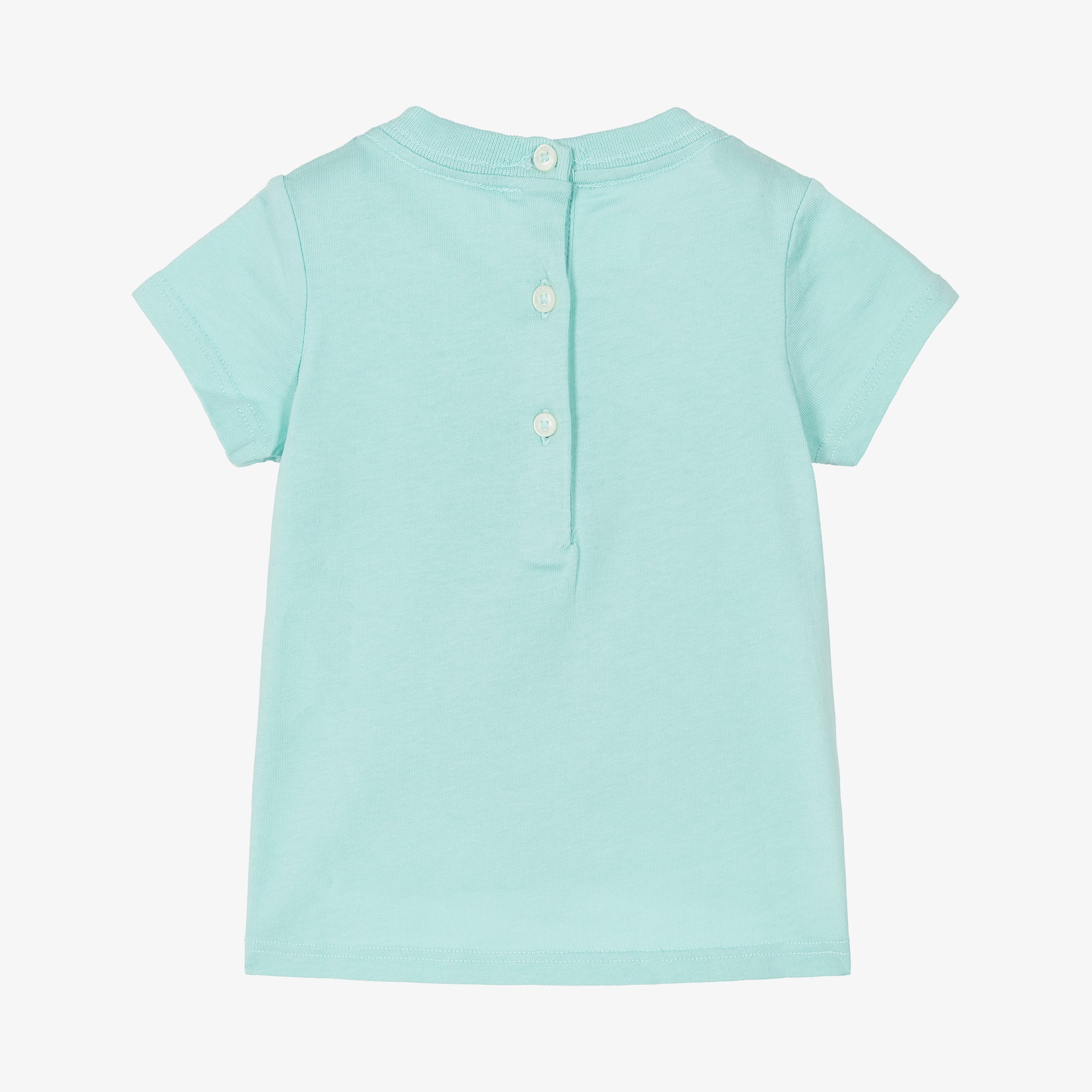 Baby Girls Turquoise Blue Polo Bear T-Shirt - View 2