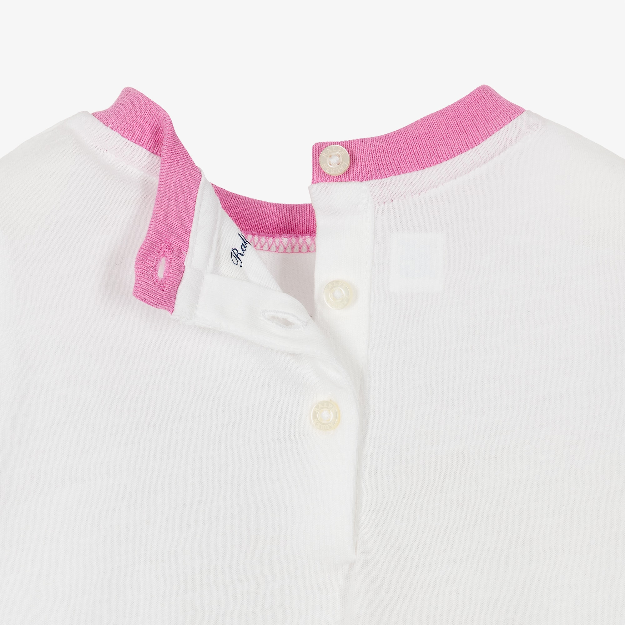 Baby Girls White & Pink Polo Bear Shorts Set - View 4