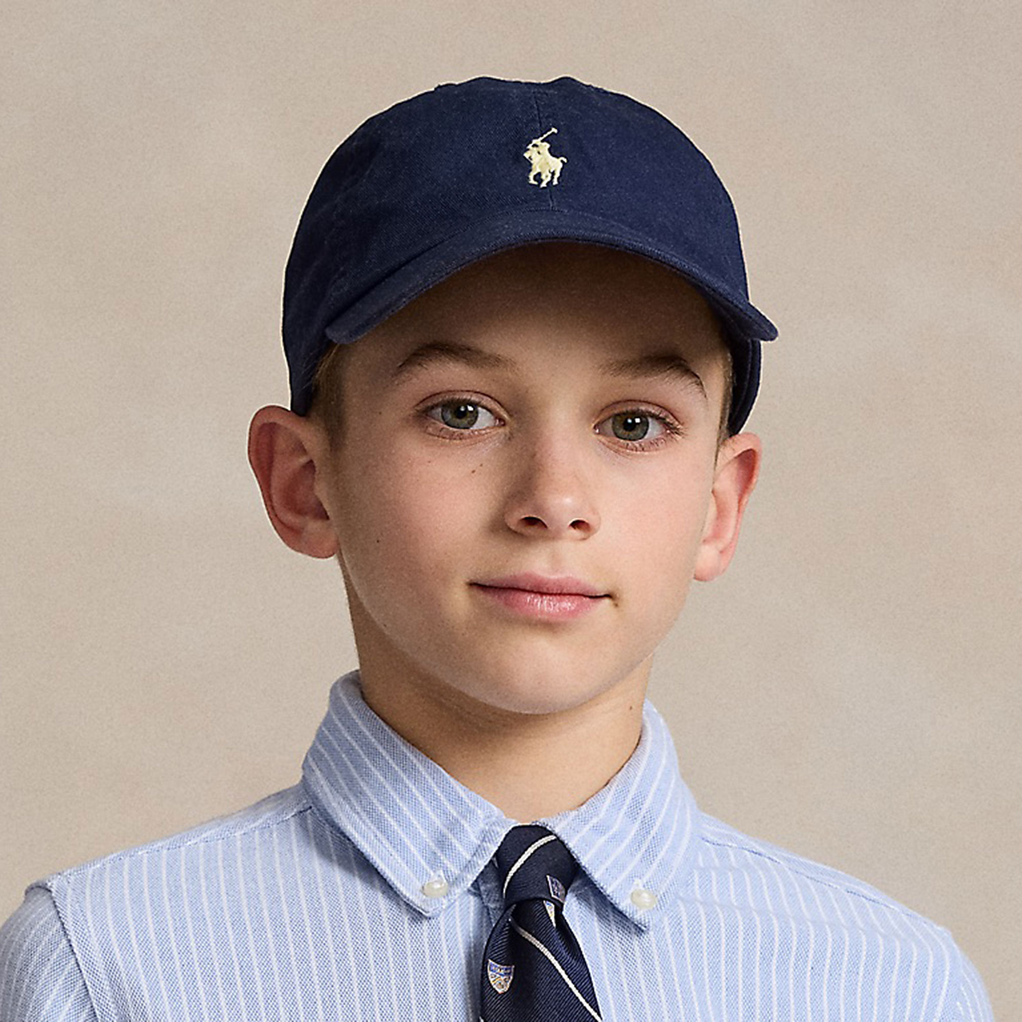 Navy Blue Cotton Pony Logo Cap - View 2
