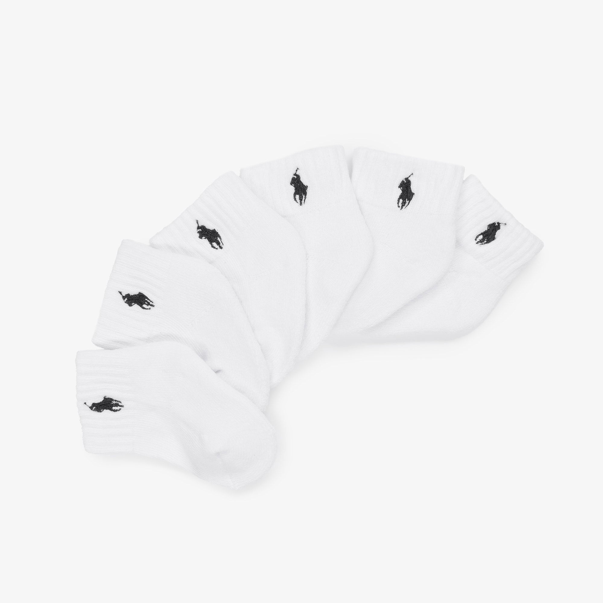 White Cotton Baby Socks with Pony Logo (6 Pack) - View 3