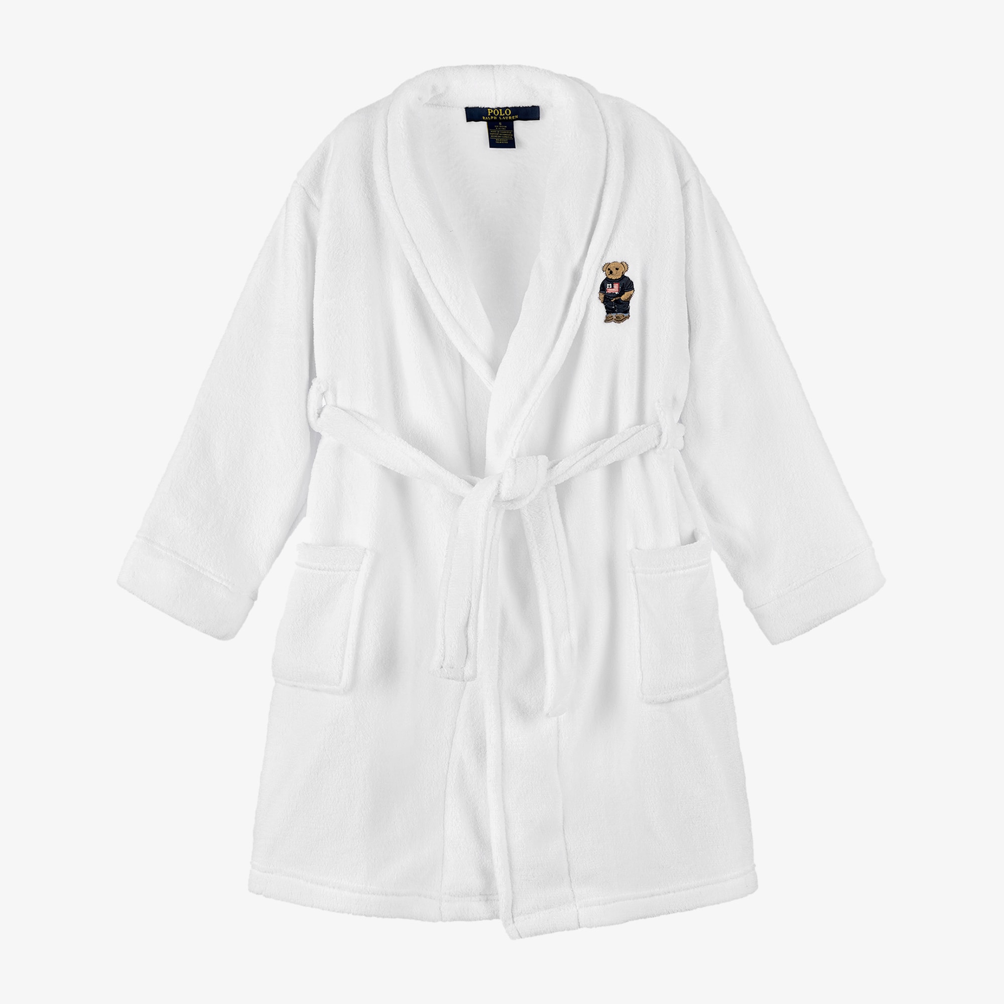 White Polo Bear Fleece Dressing Gown - View 1