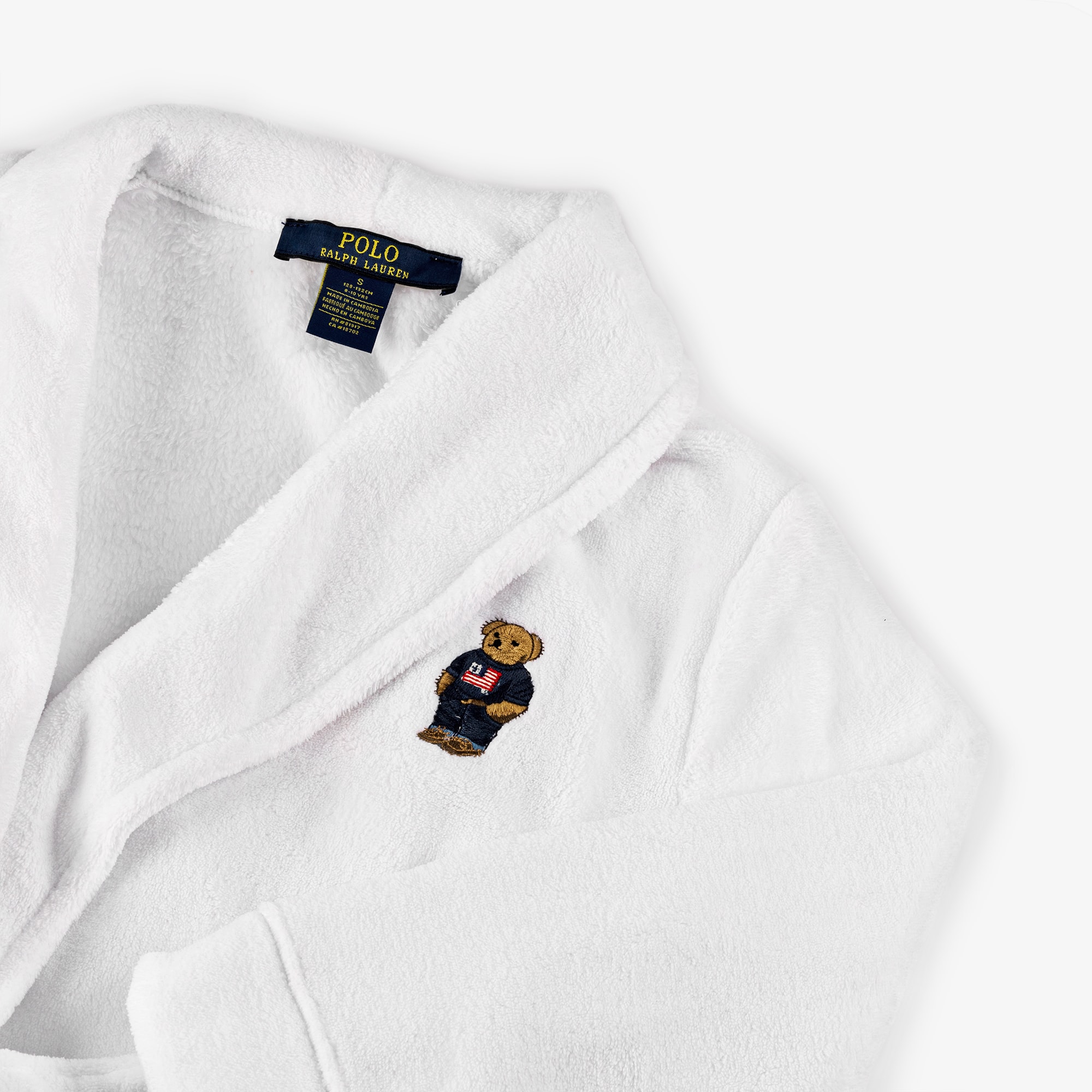 White Polo Bear Fleece Dressing Gown - View 3