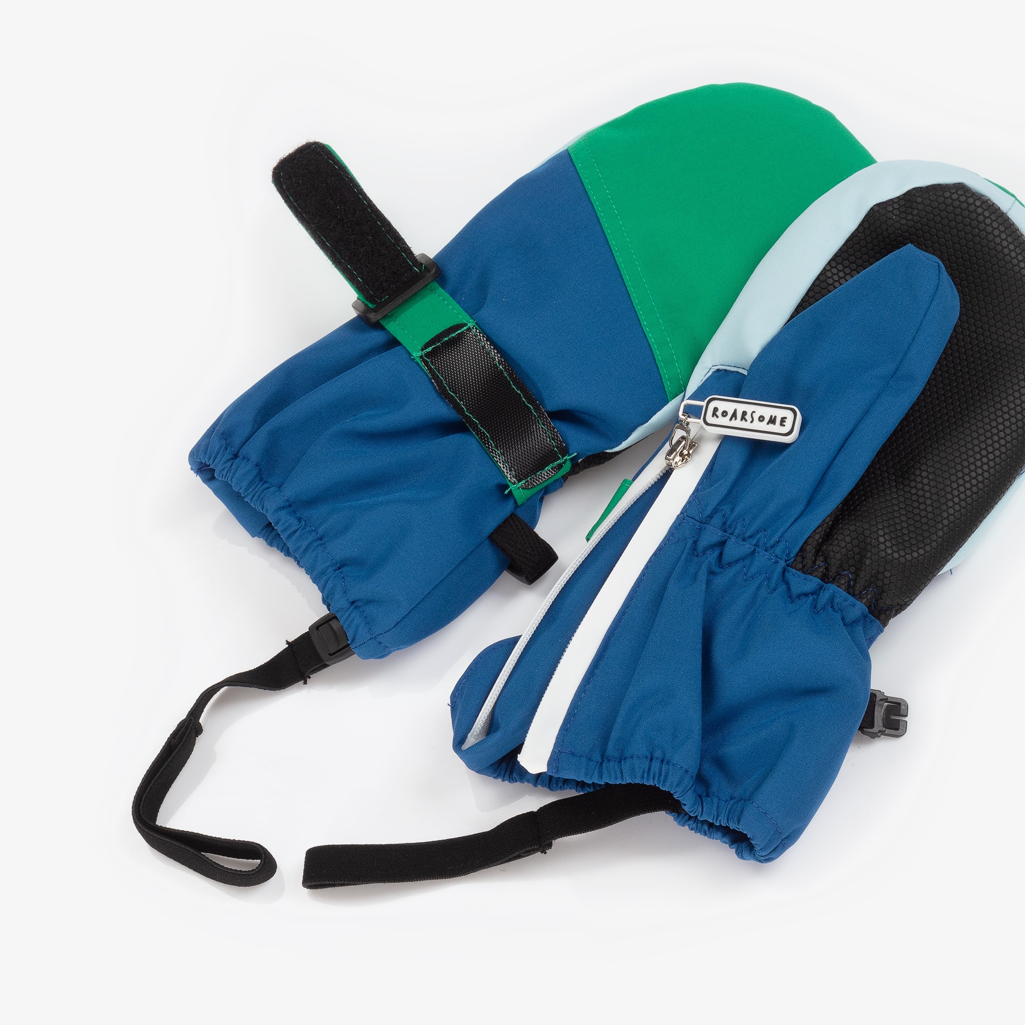 Blue & Green Ski Mittens - View 3