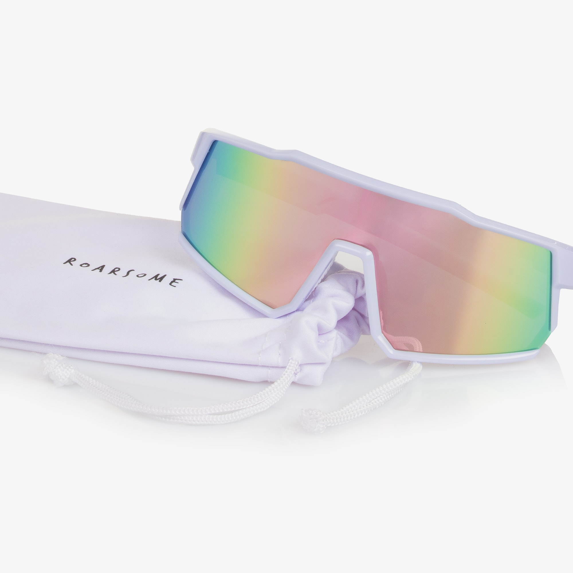 Girls Lilac Purple Sunglasses with Mirrored Lenses - View 4