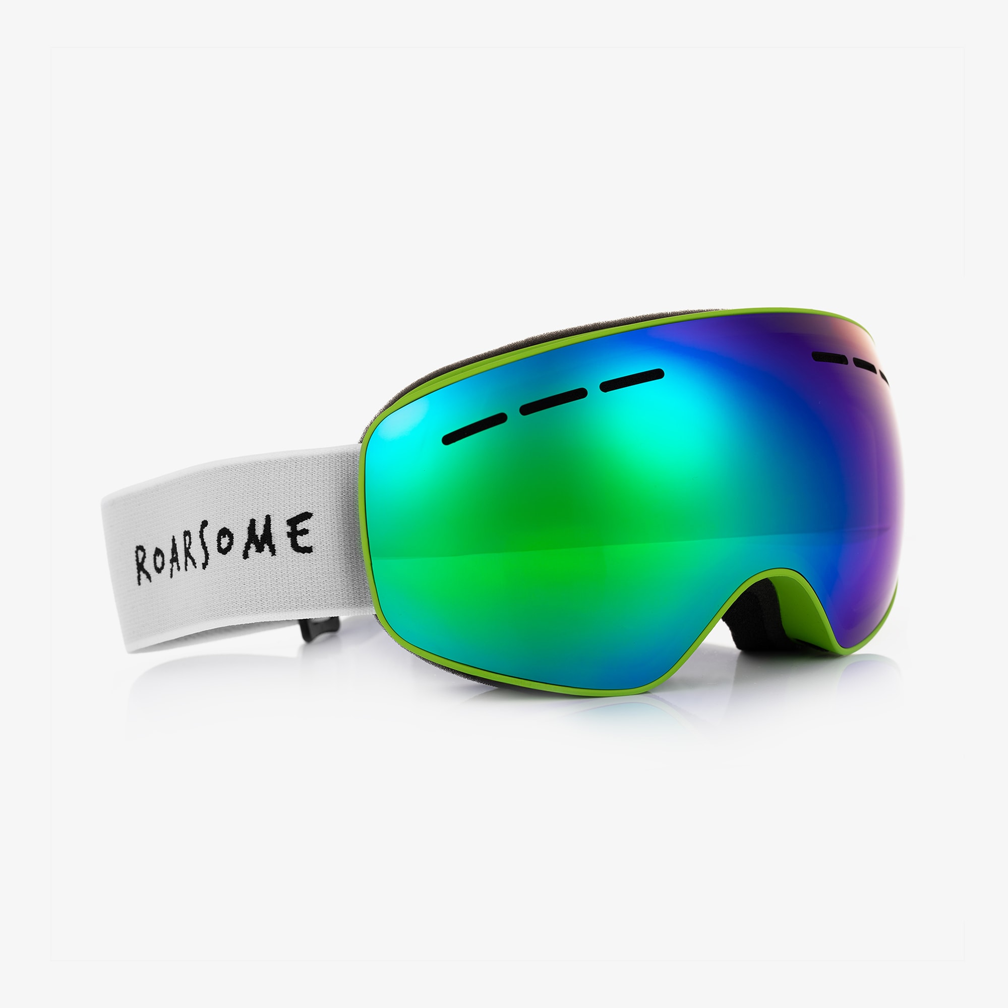 Green Polarised Anti-Fog Ski Goggles - View 1