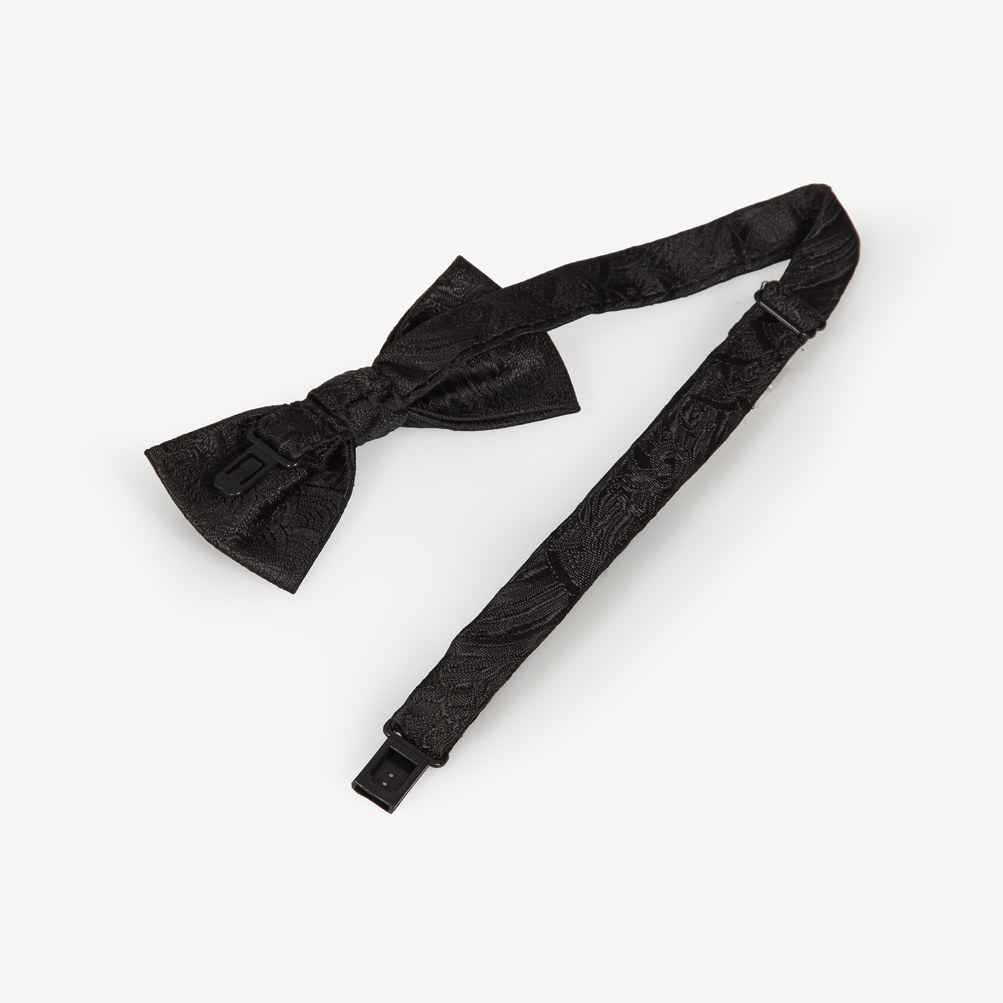 Boys Black Jacquard Suit with Bow Tie - View 9