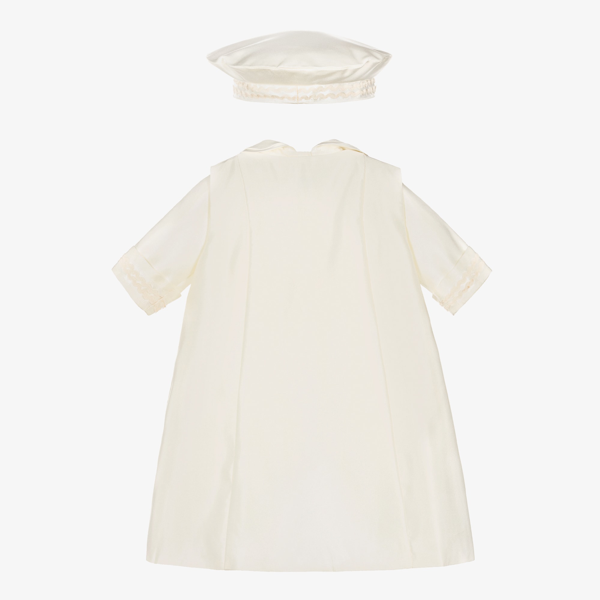 Boys Ivory Satin Babysuit Set - View 3