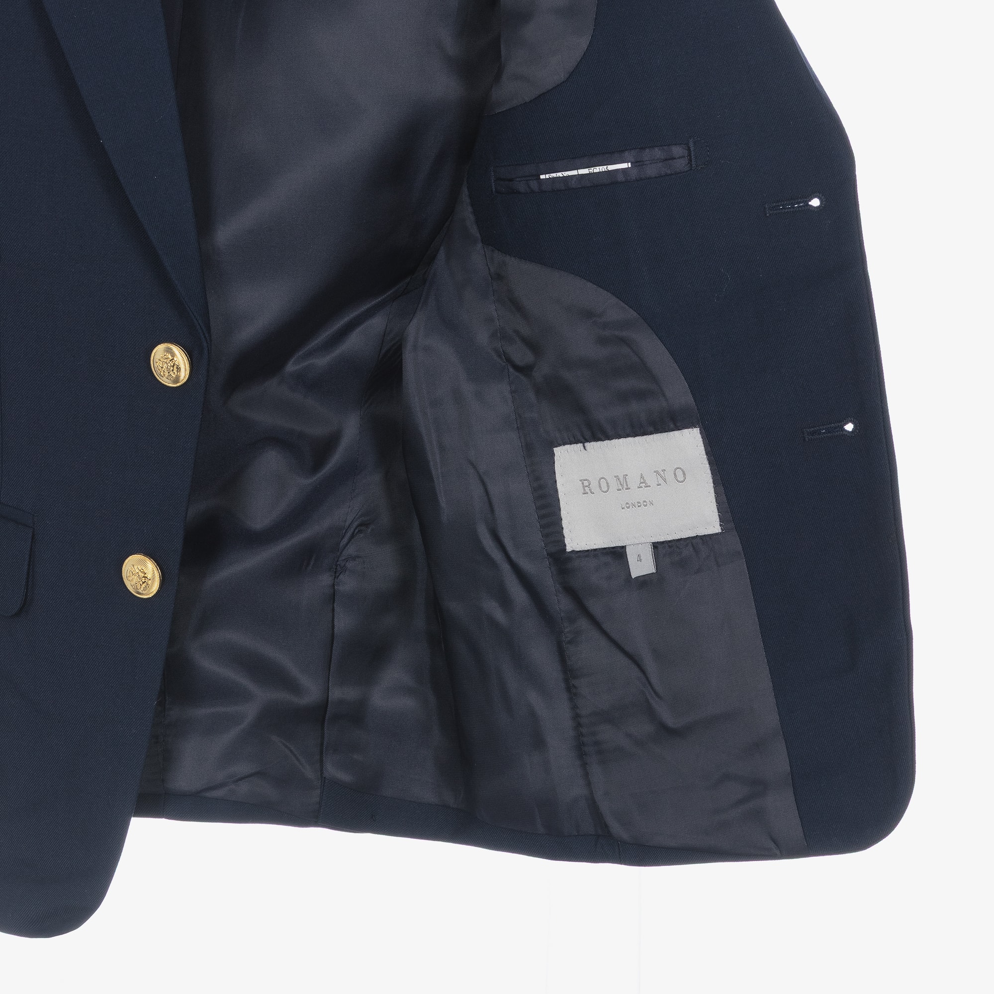 Boys Navy Blue & Beige Twill Suit - View 6