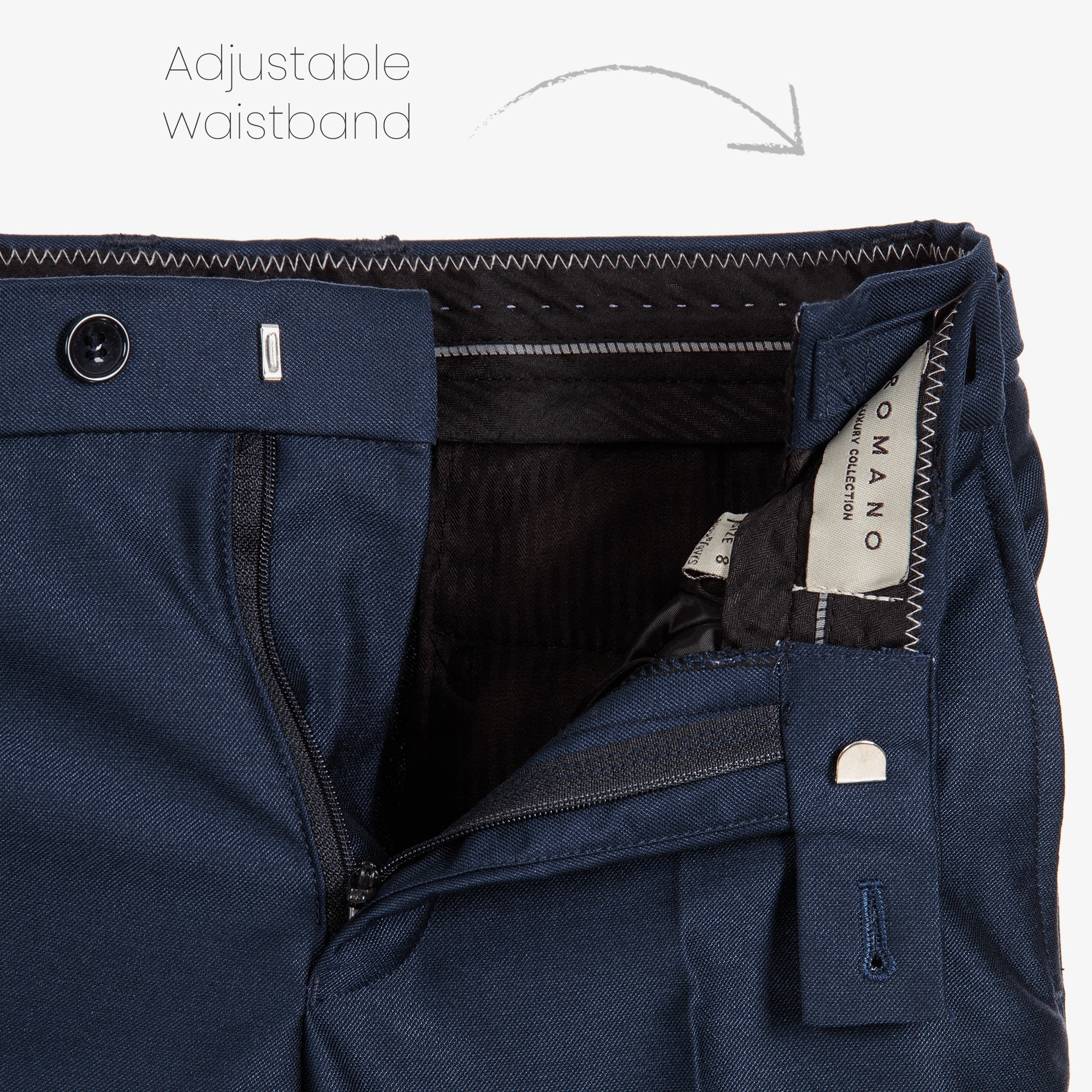Boys Navy Blue Satin Suit - View 6