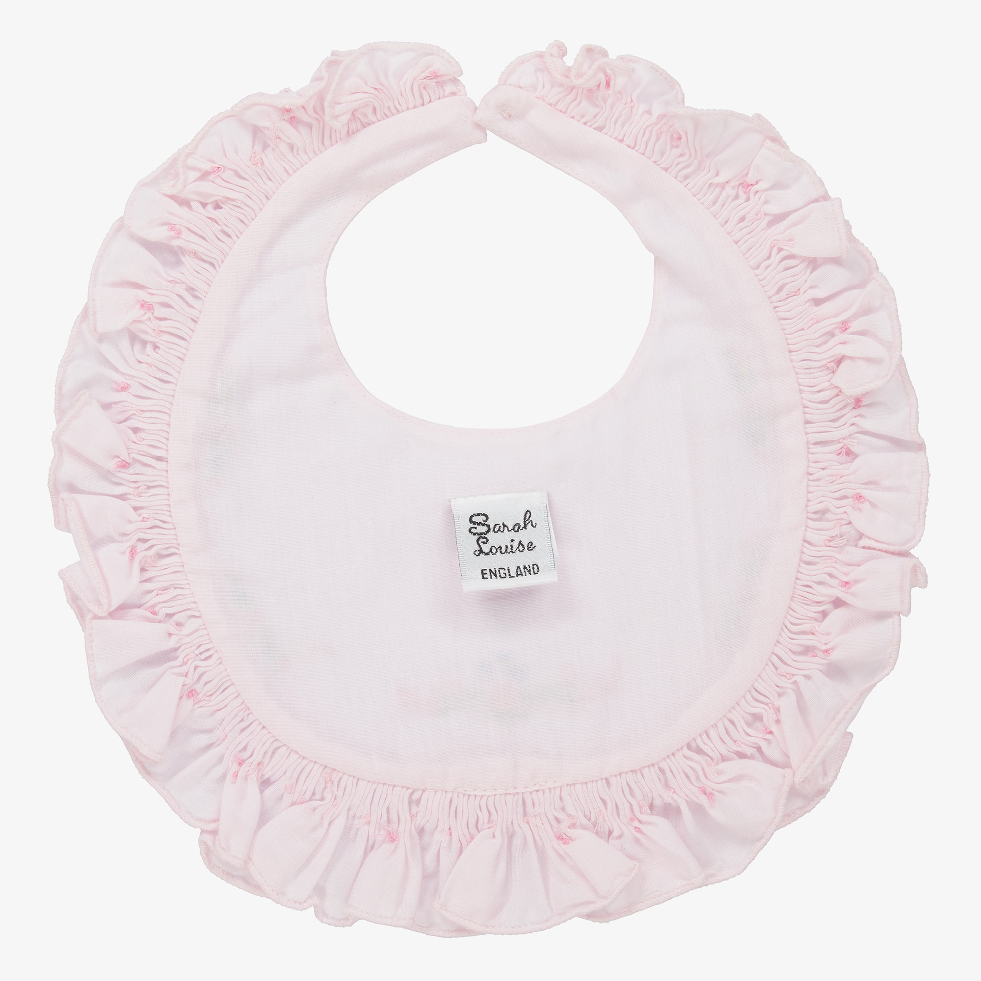 Baby Girls White Hand-Smocked Bib - View 2