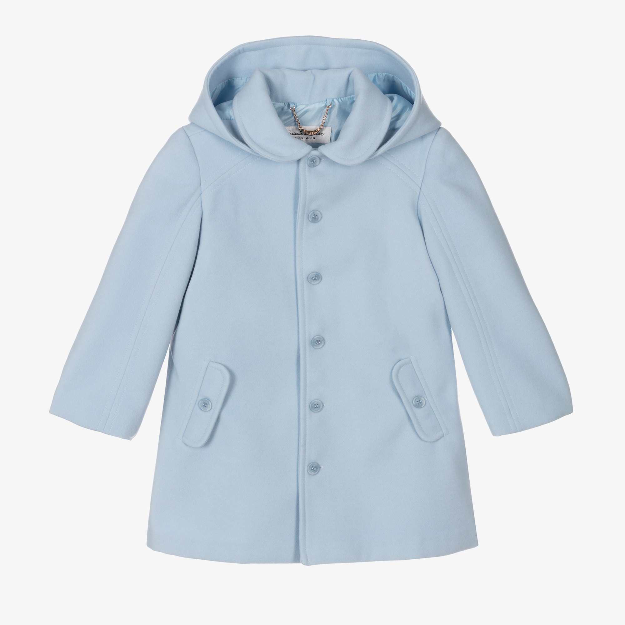Boys Blue Hooded Coat - View 1