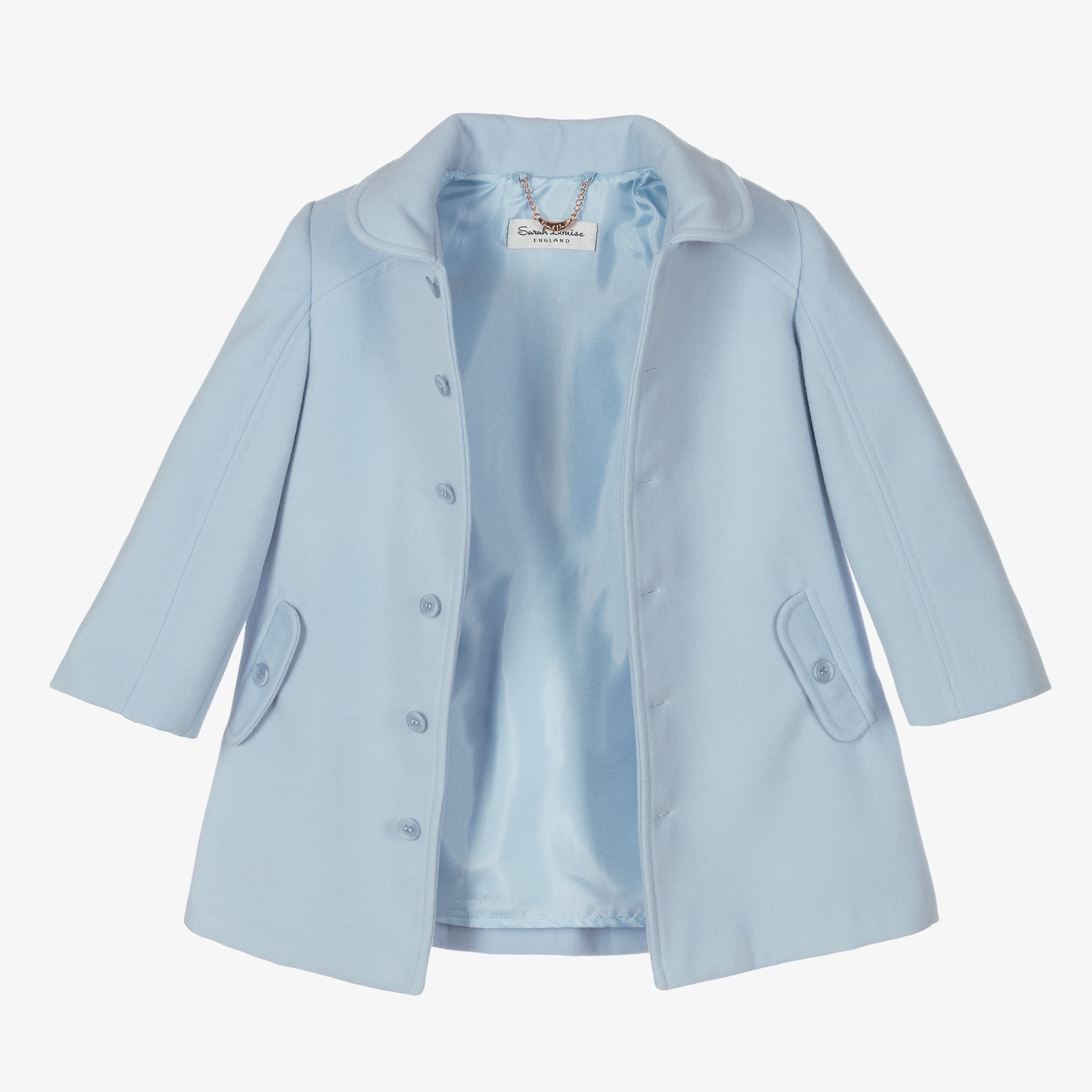 Boys Blue Hooded Coat - View 3
