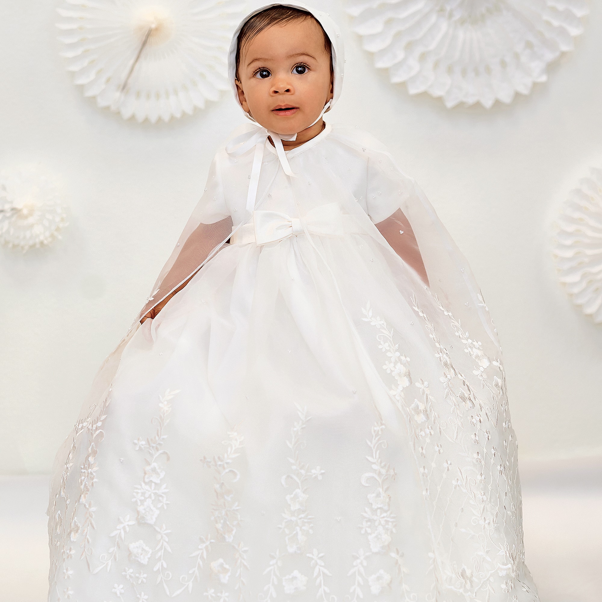 Girls Ivory Organza & Satin Ceremony Gown Set - View 2