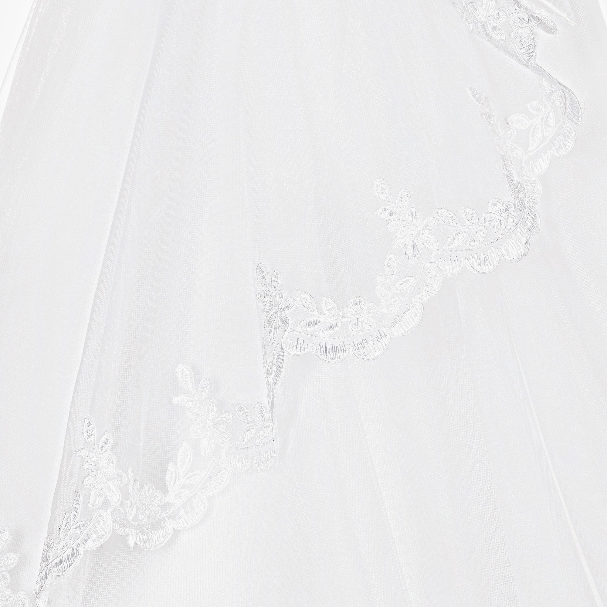 Girls White Tulle Communion Dress - View 4