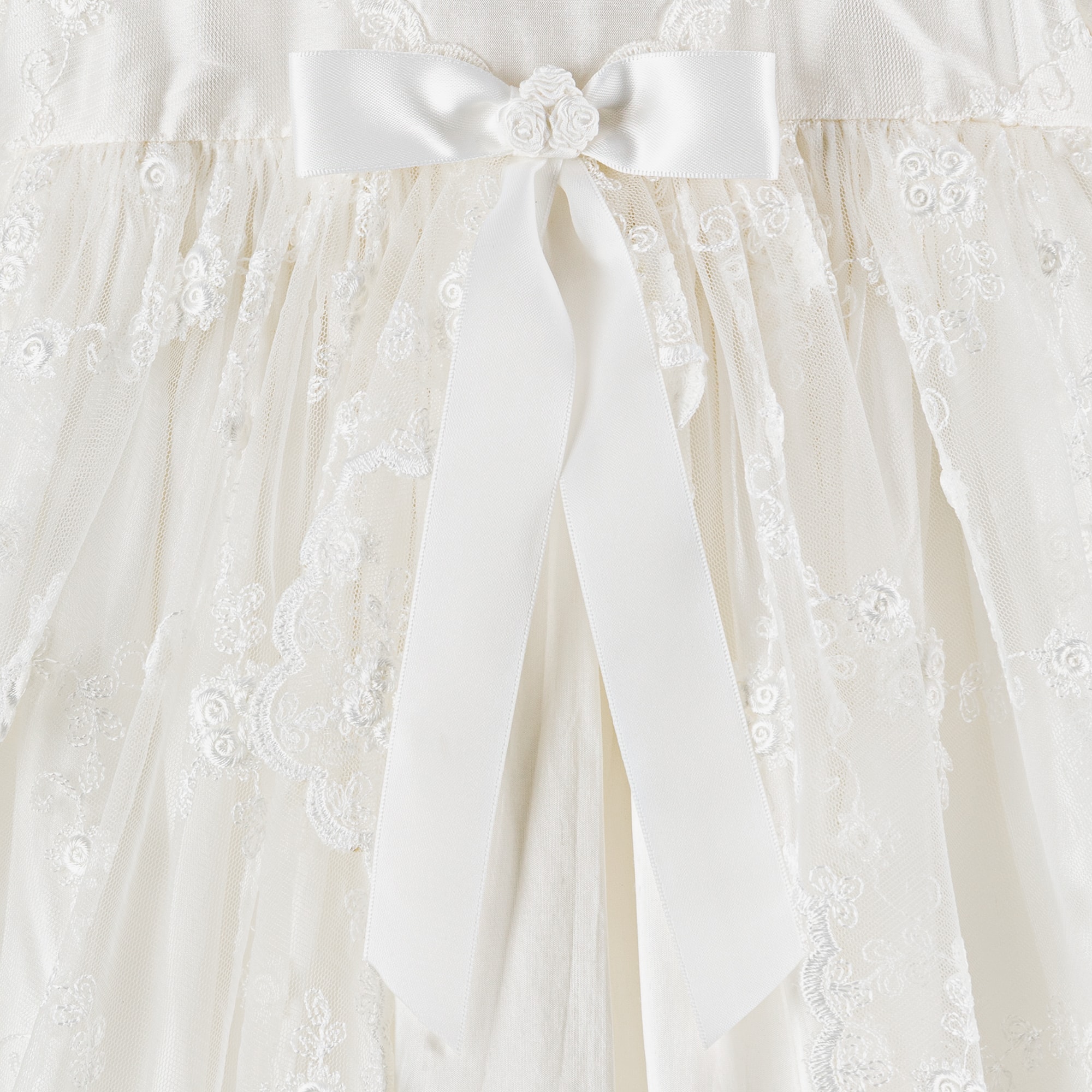 Ivory Silk & Lace Ceremony Gown Set - View 4