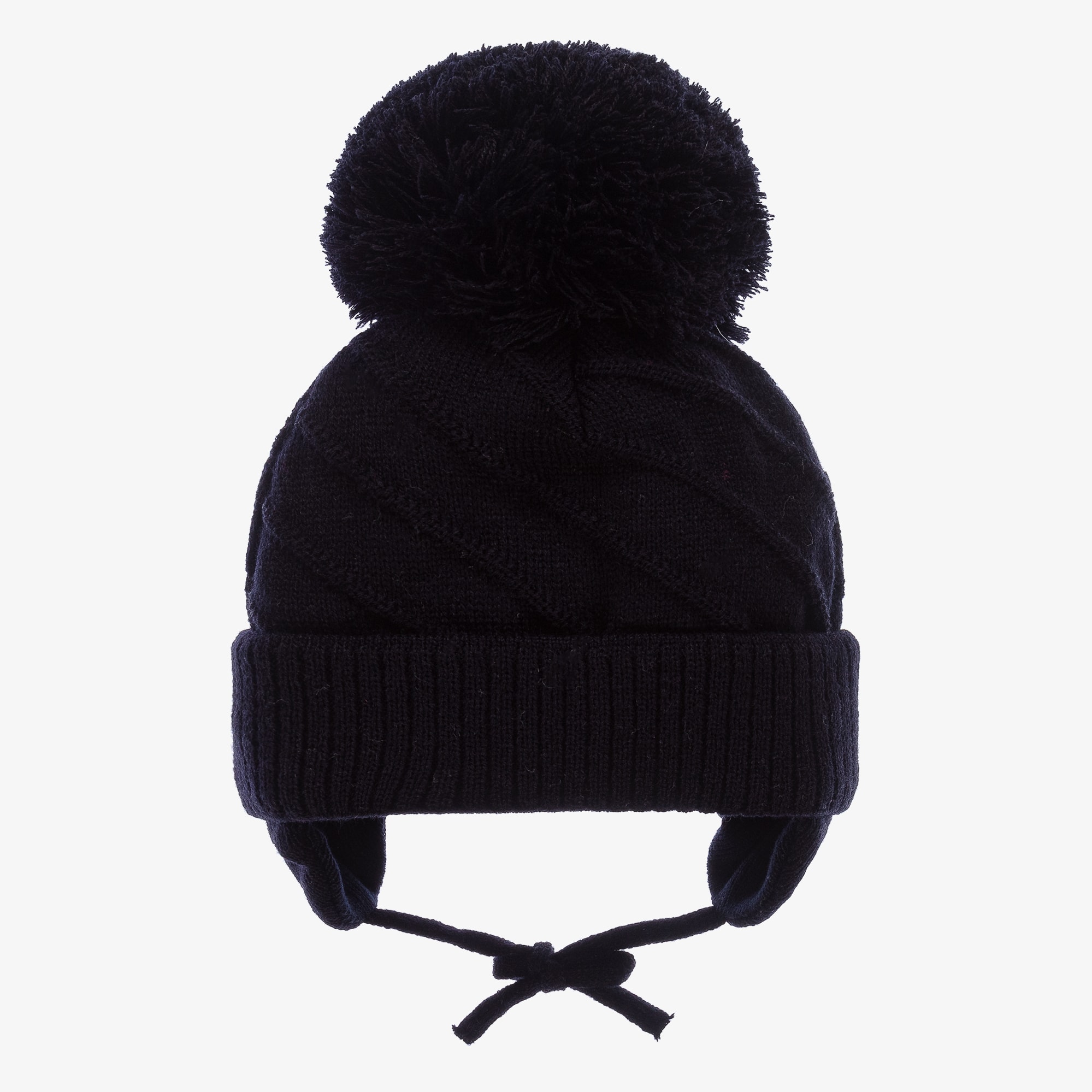 Navy Blue Jim Giant Pom-Pom Hat - View 1