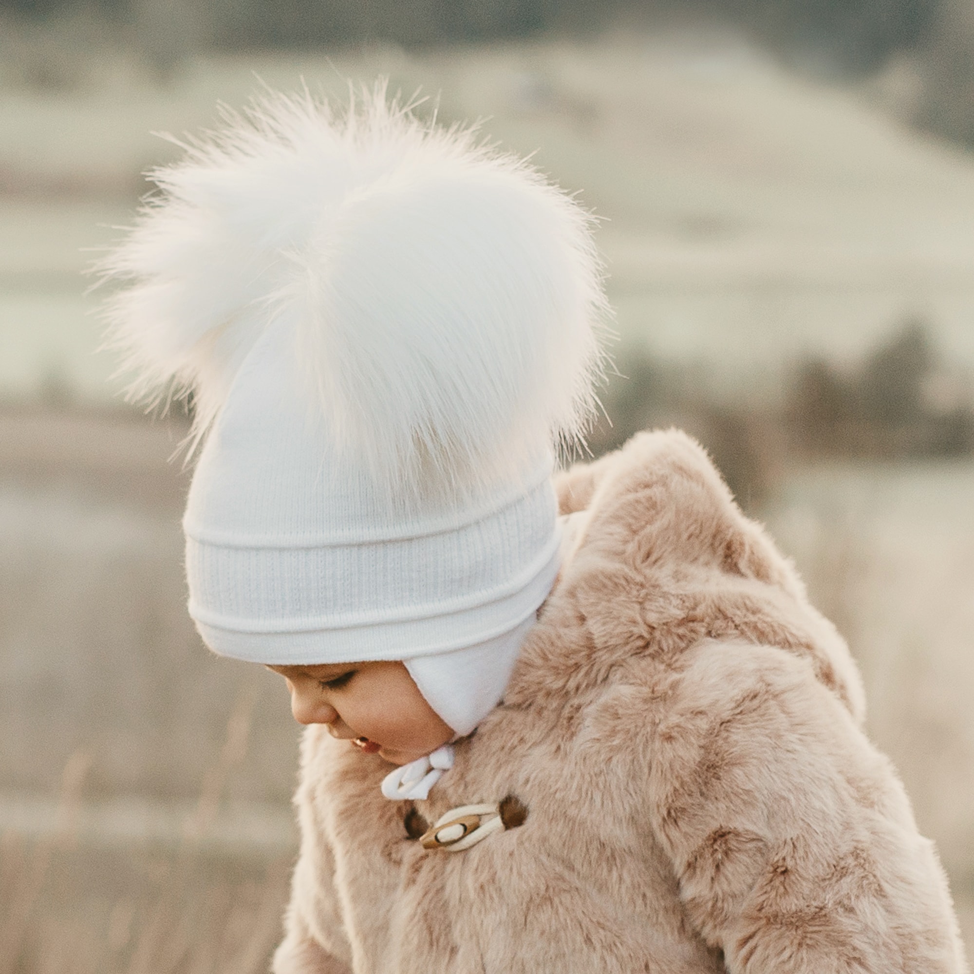 White Tindra Double Pom-Pom Hat - View 2