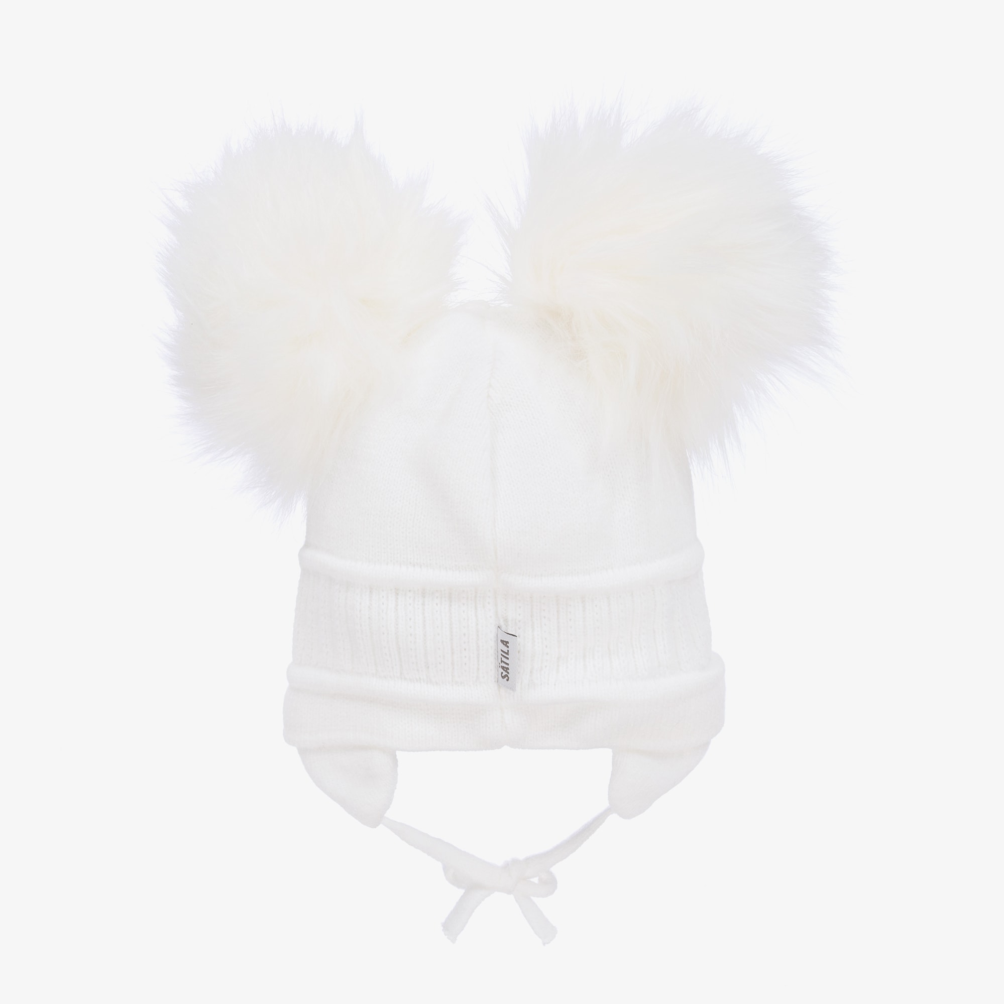 White Tindra Double Pom-Pom Hat - View 4
