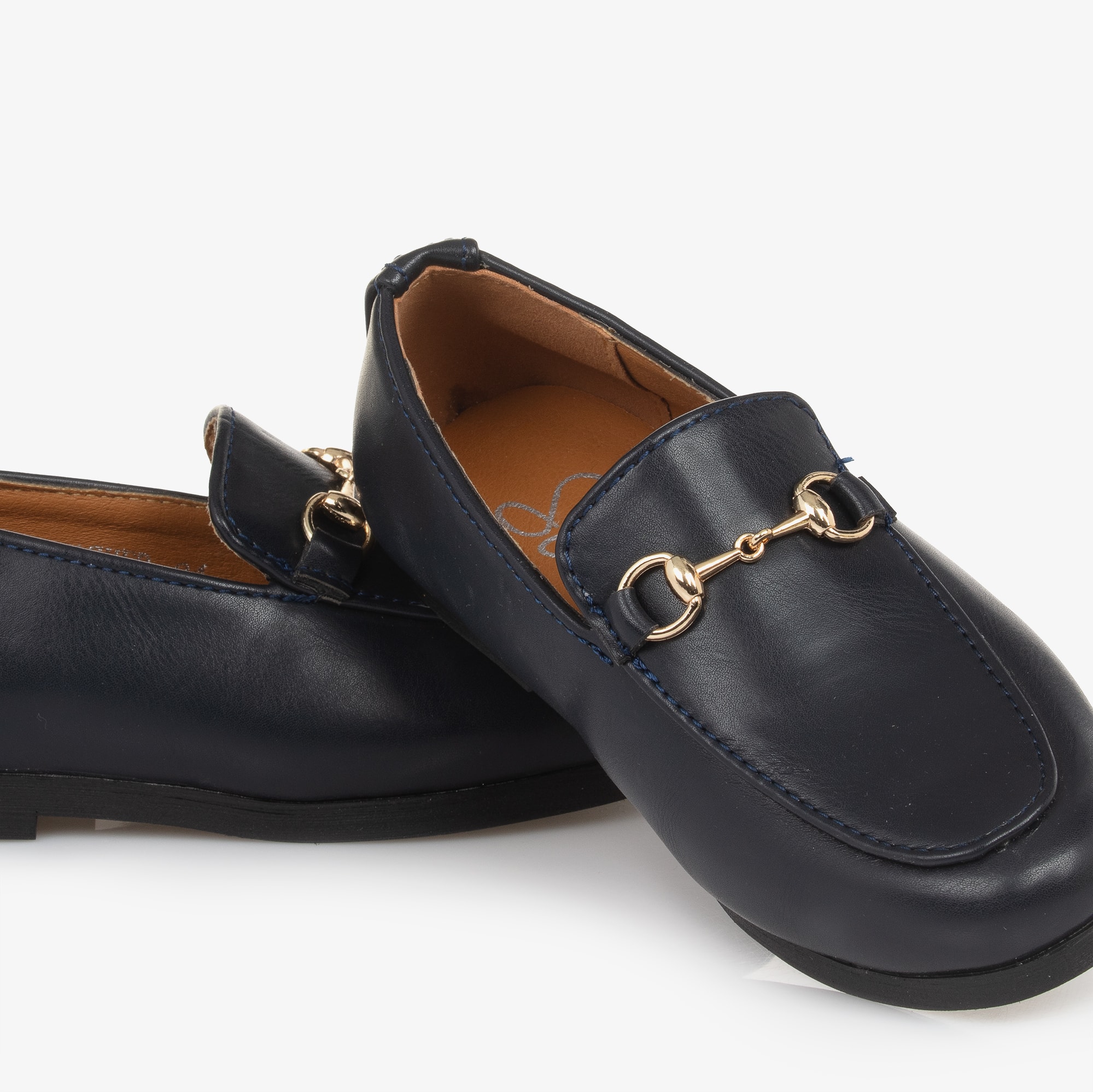 Boys Black Faux Leather Horsebit Loafers - View 5