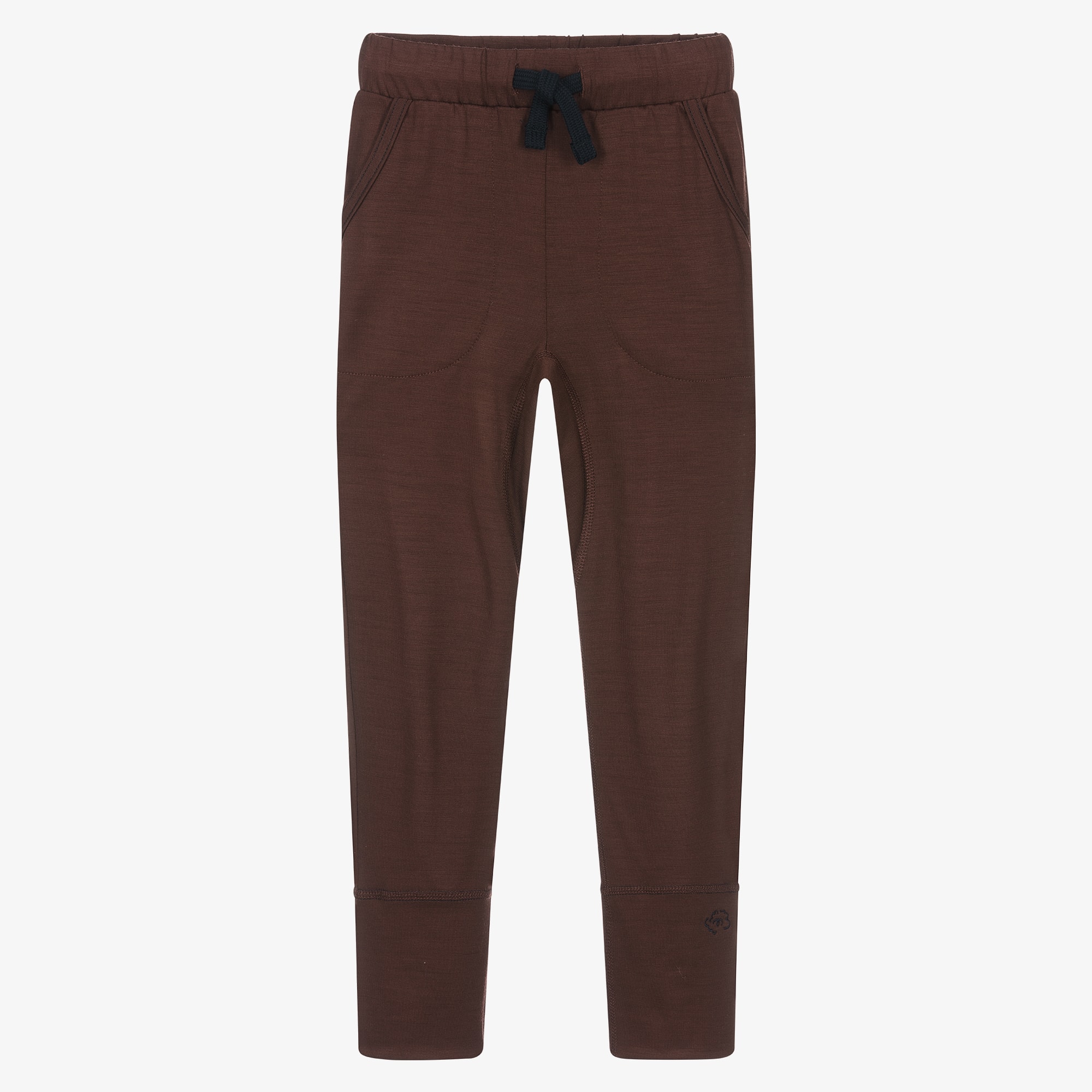 Chocolate Brown Ultrafine Merino Wool Joggers - View 1