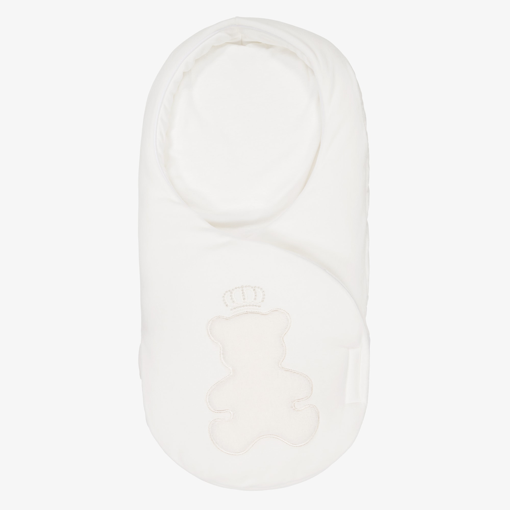 Ivory Velour Padded Teddy Nest (65cm) - View 1