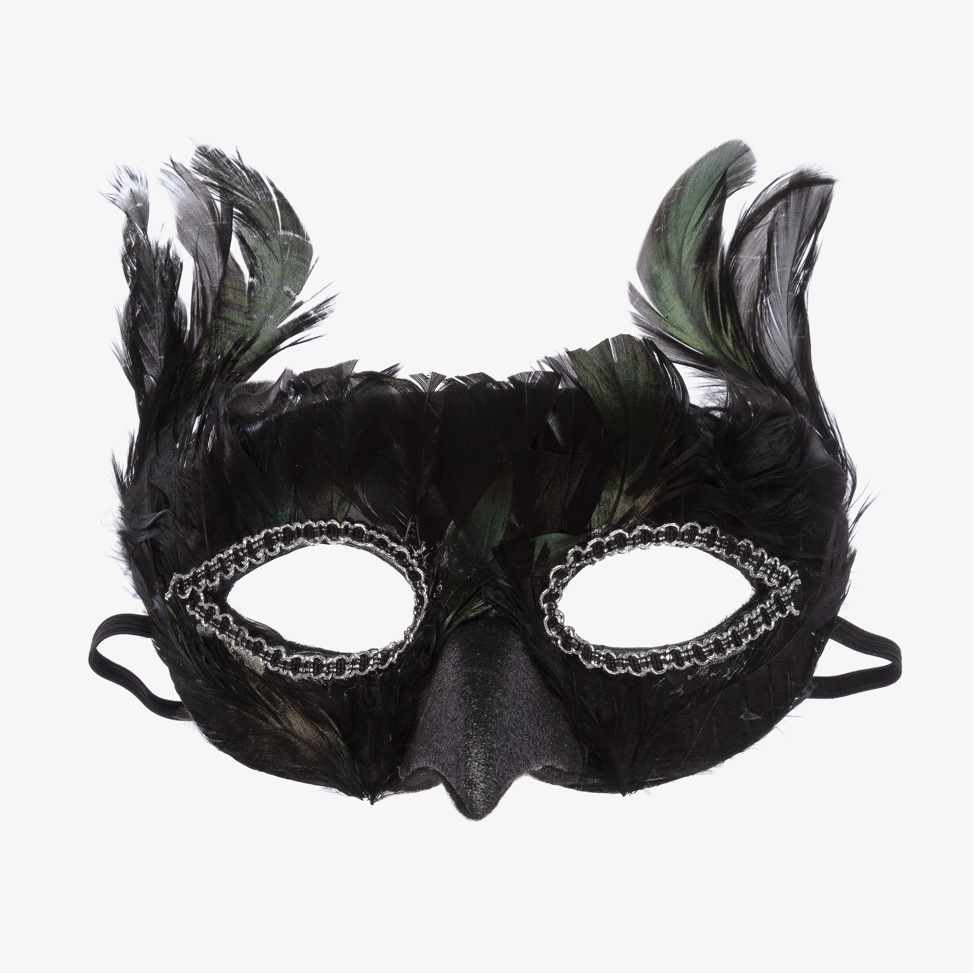 Black Feather Bird Mask - View 2