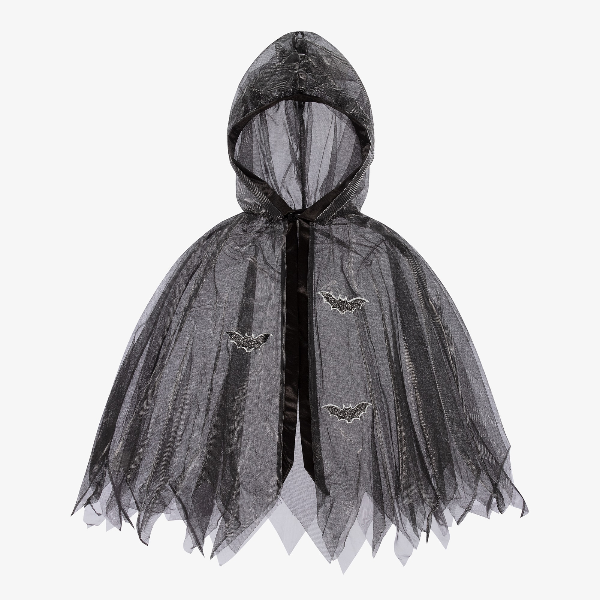 Black Glitter Bat Costume Cape - View 1