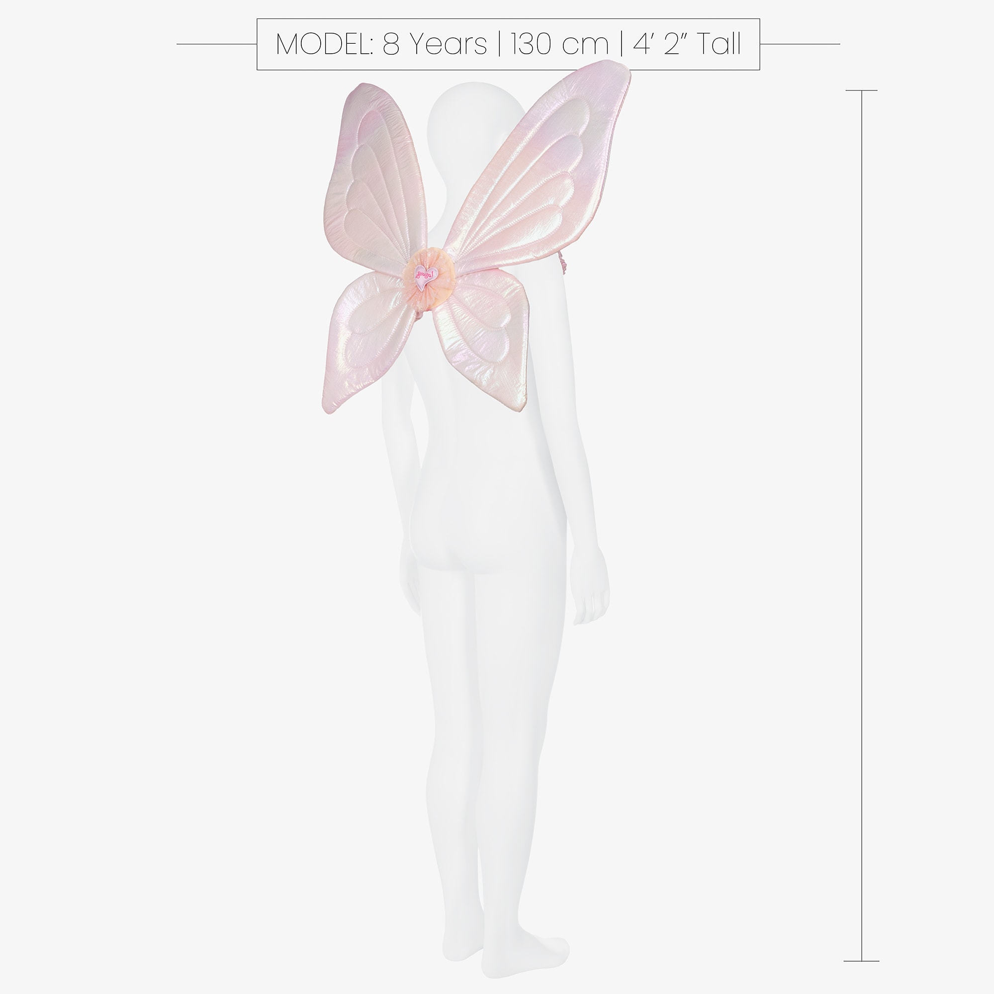 Girls Shimmering Pink Butterfly Wings - View 2
