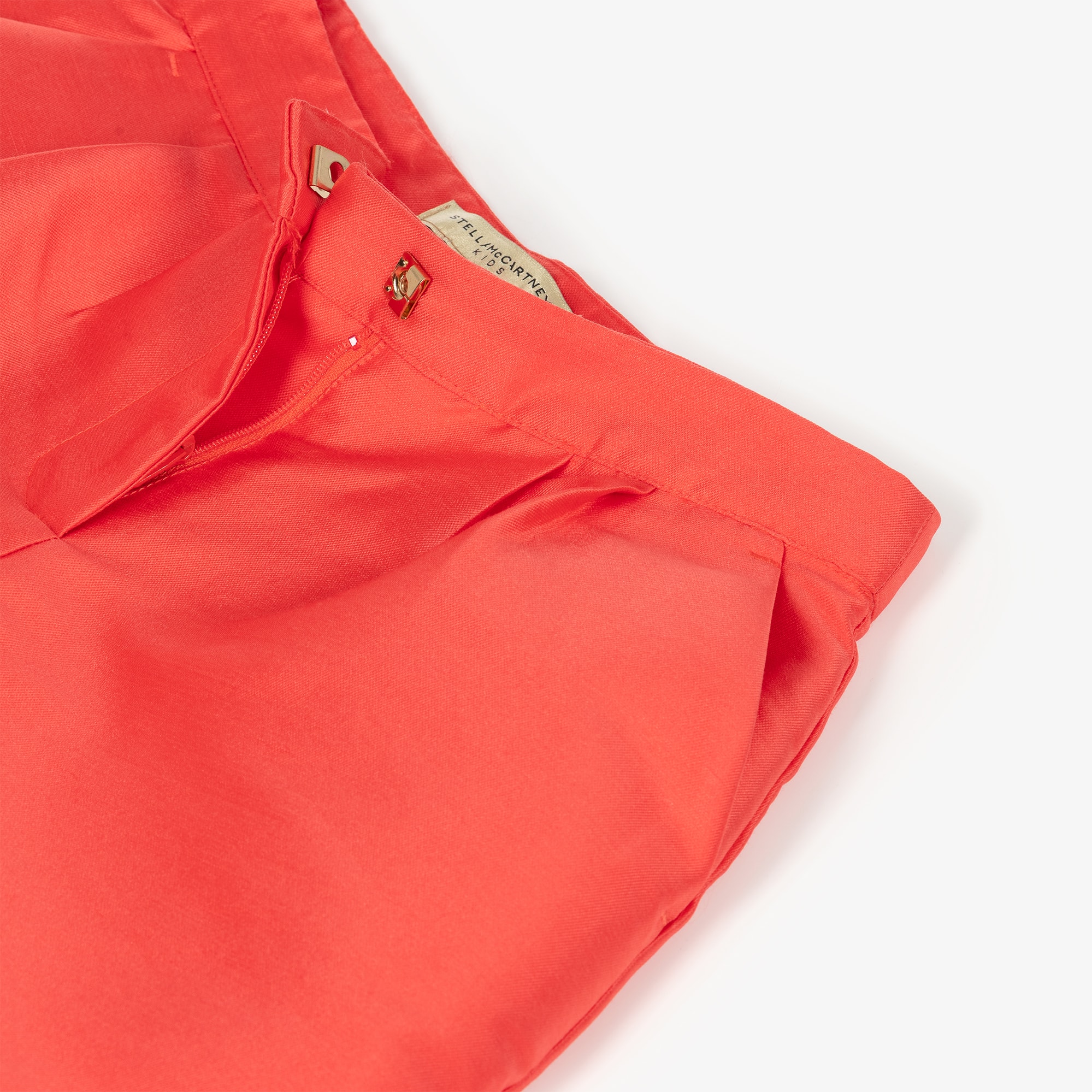 Girls Coral Red Satin Shorts - View 4