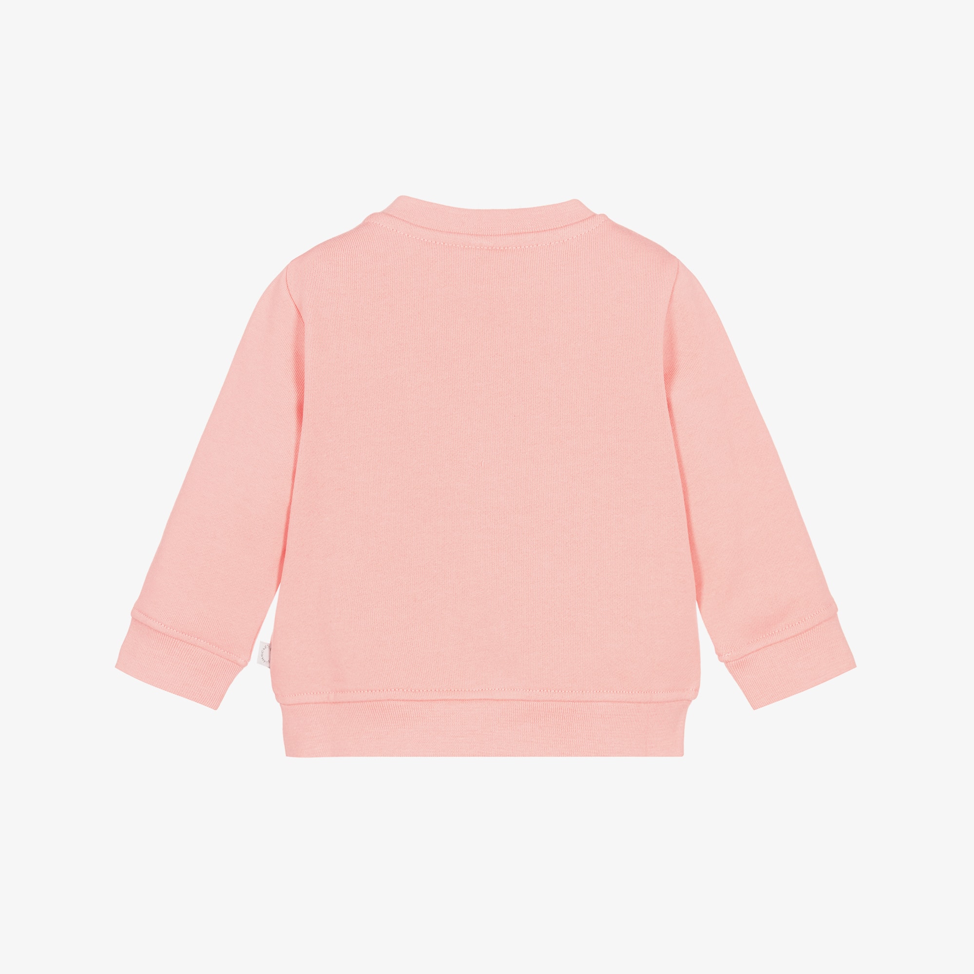 Girls Pink Cotton Sweatshirt with Tulip Logo Design - View 2