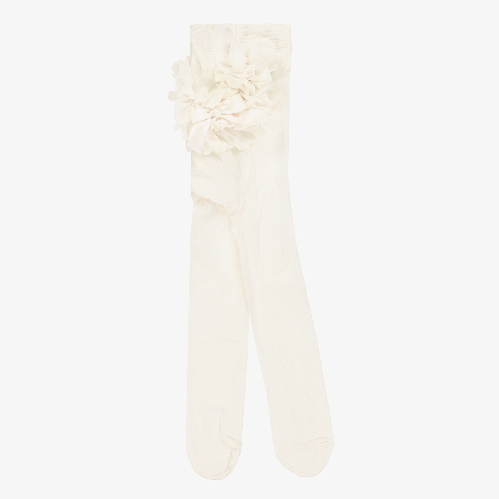 Baby Girls Sheer White Ruffle Tights - View 1