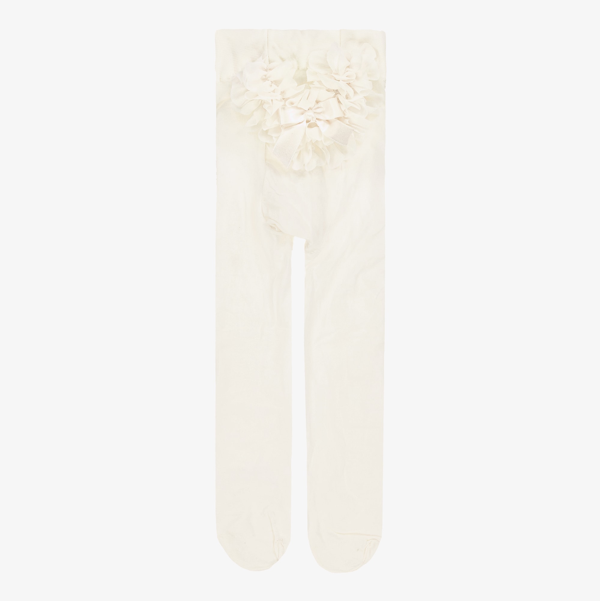 Baby Girls Sheer White Ruffle Tights - View 2